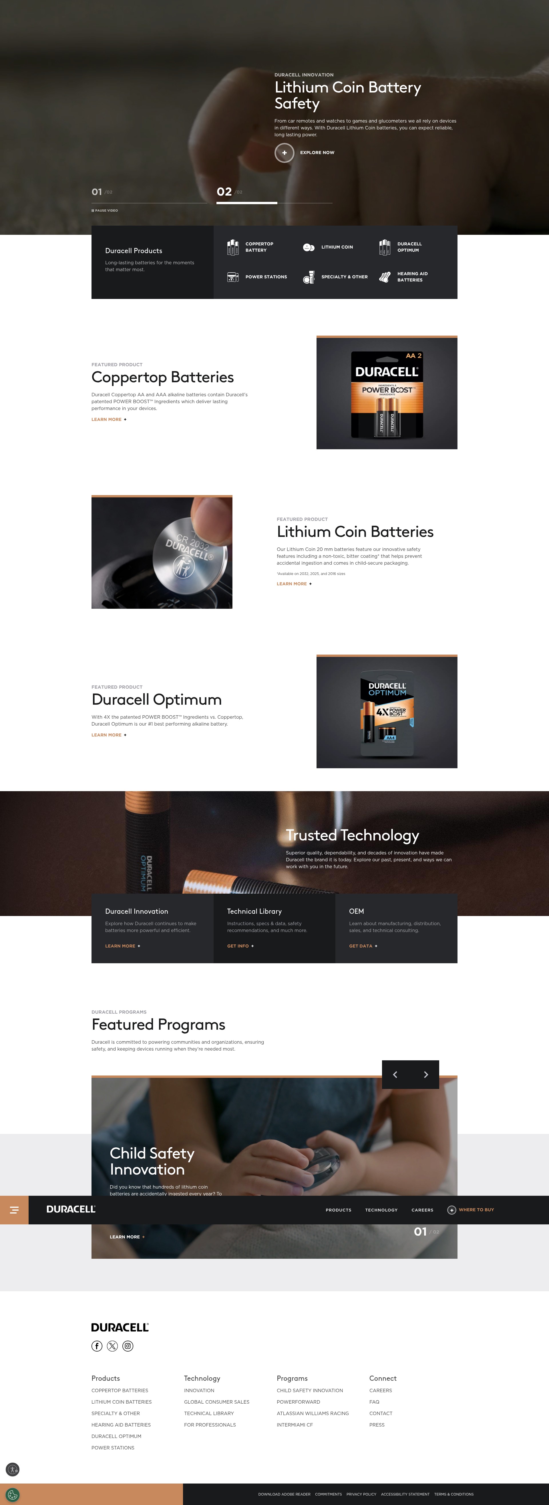 Screenshot of duracell.com