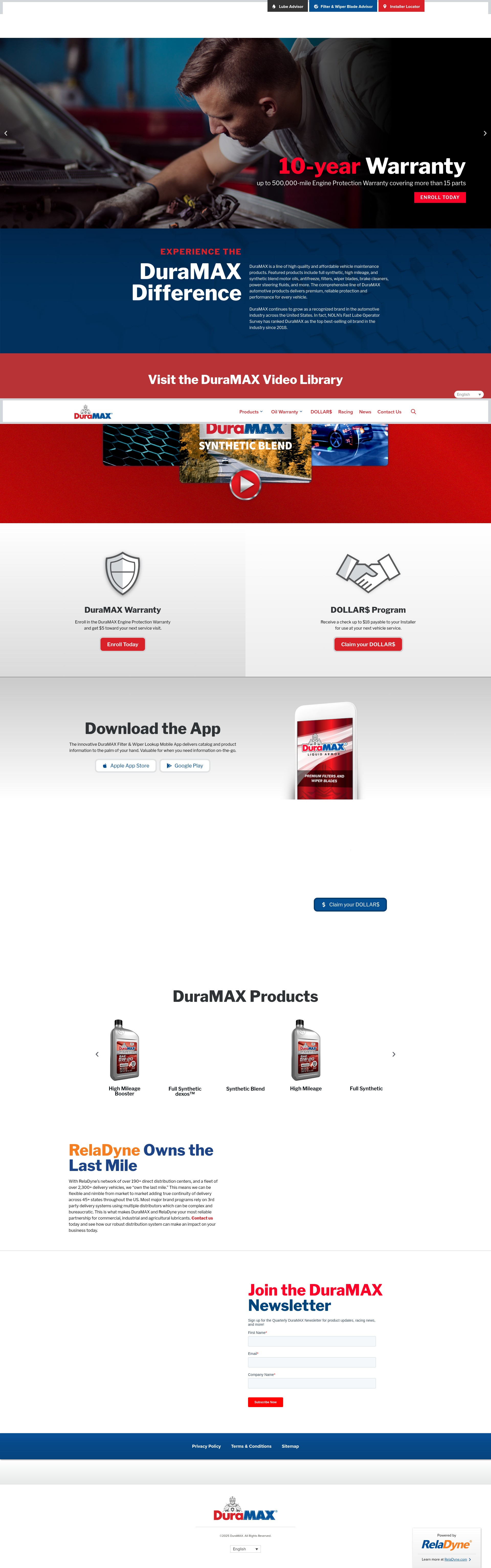 Screenshot of duramax.com