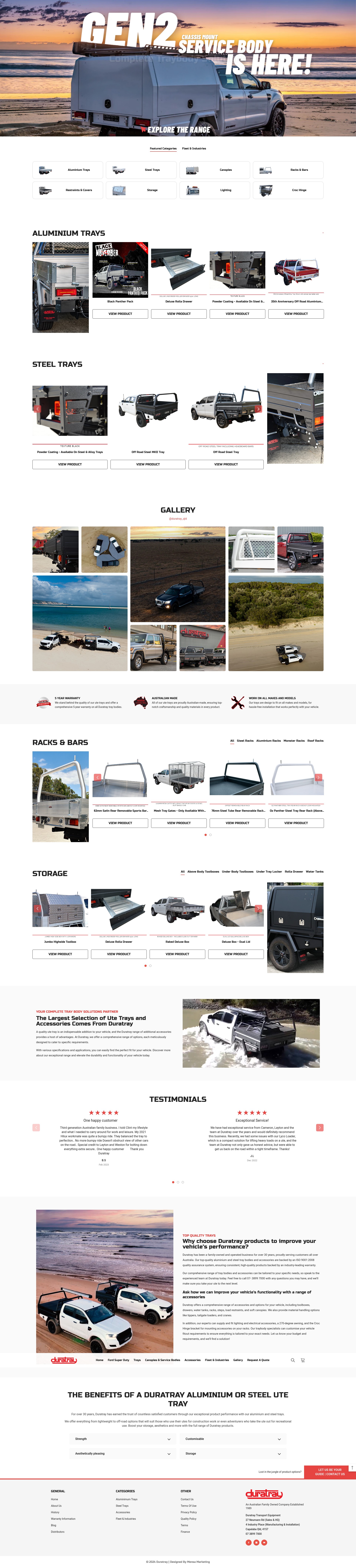 Screenshot of duratray.net.au