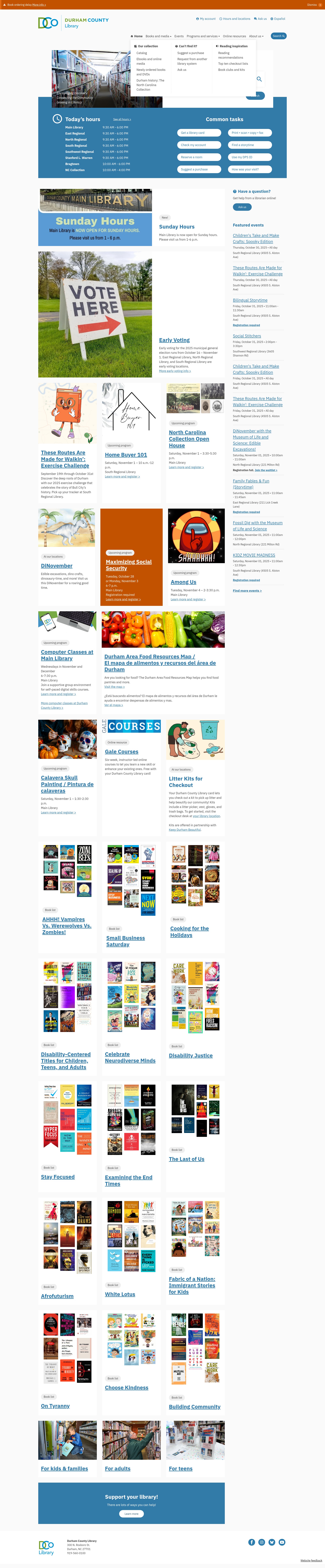 Screenshot of durhamcountylibrary.org