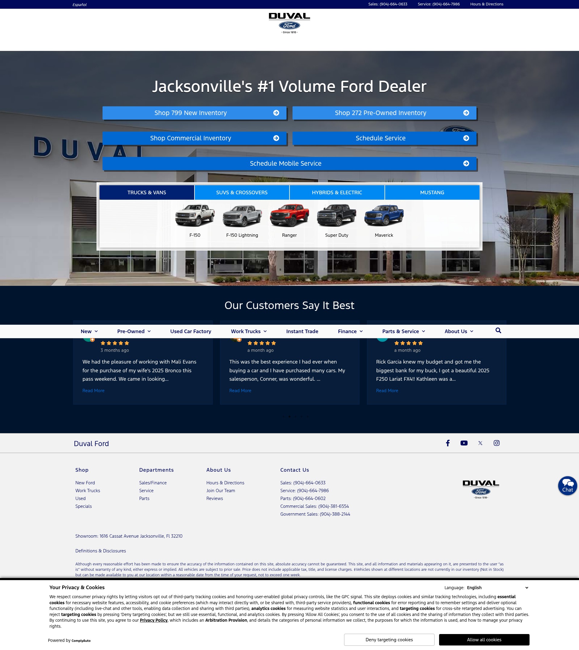 Screenshot of duvalford.com