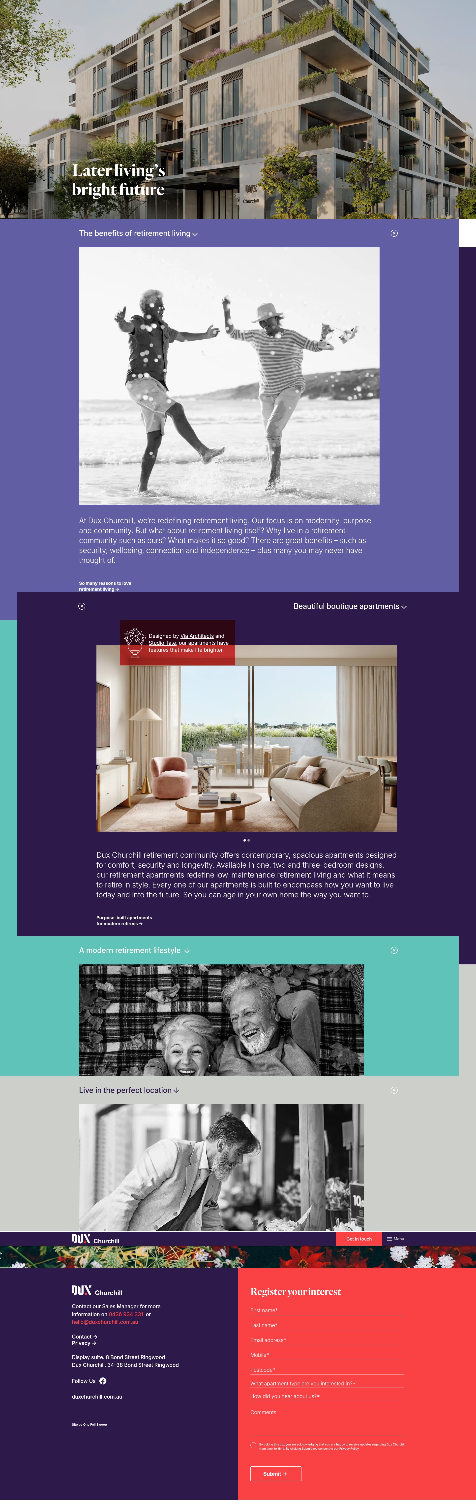 Screenshot of duxchurchill.com.au