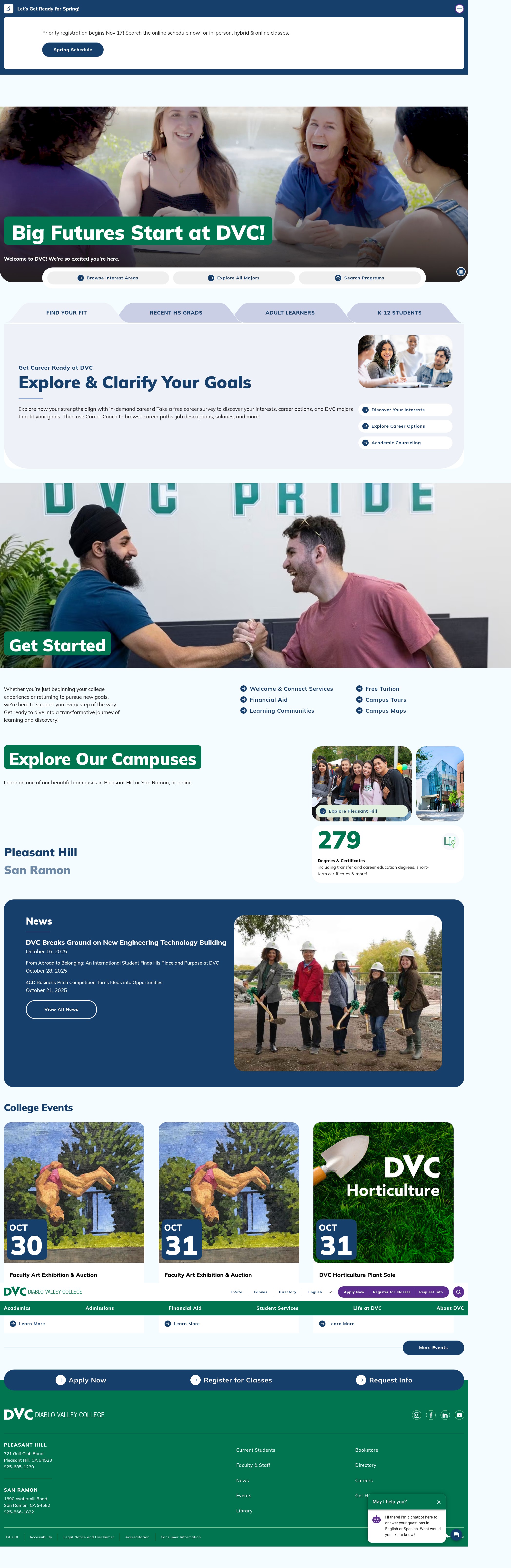 Screenshot of dvc.edu