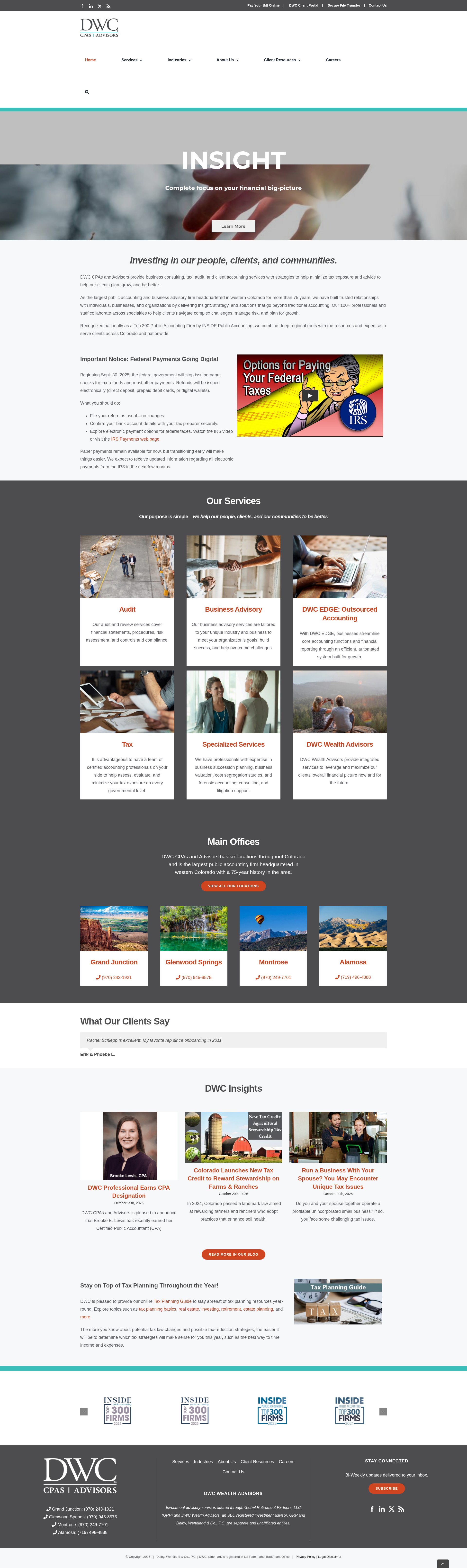 Screenshot of dwcadvisors.com
