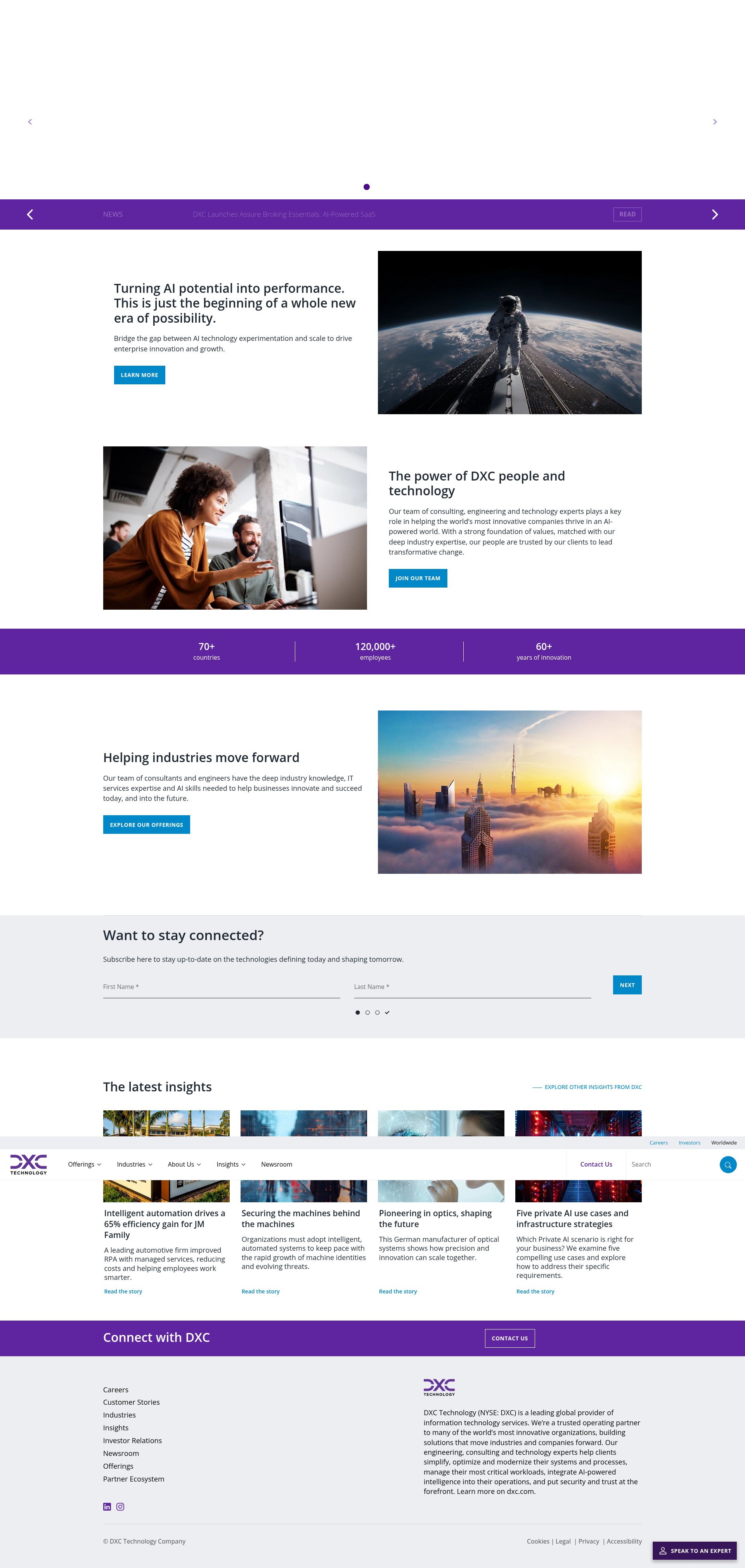 Screenshot of dxc.com