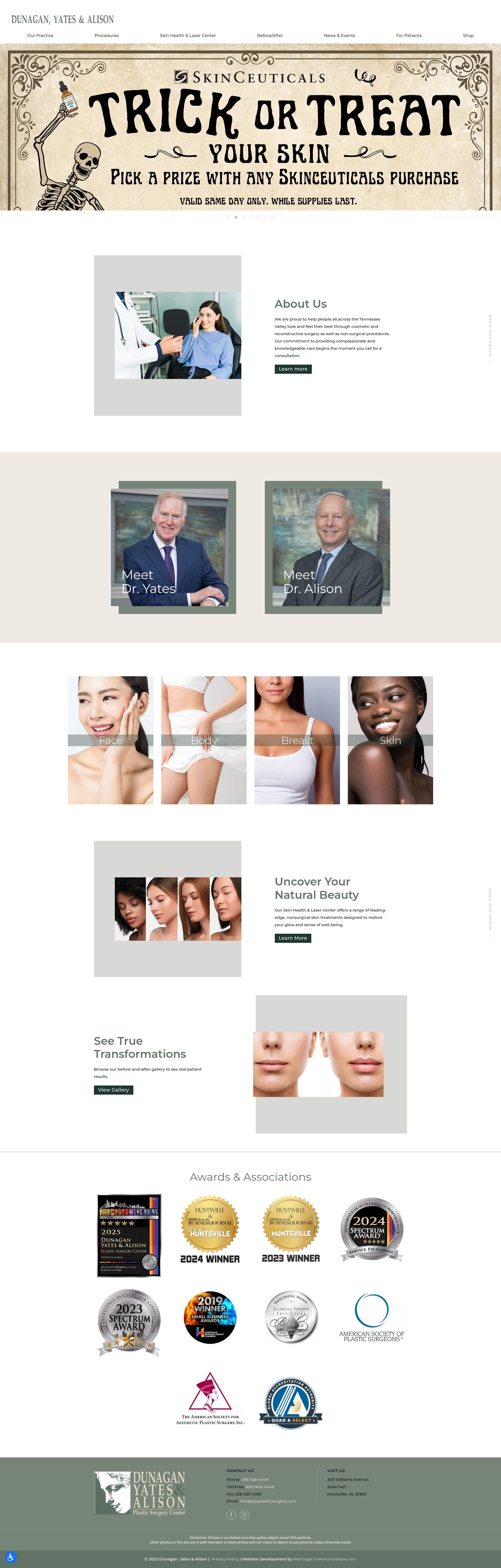 Screenshot of dyaplasticsurgery.com