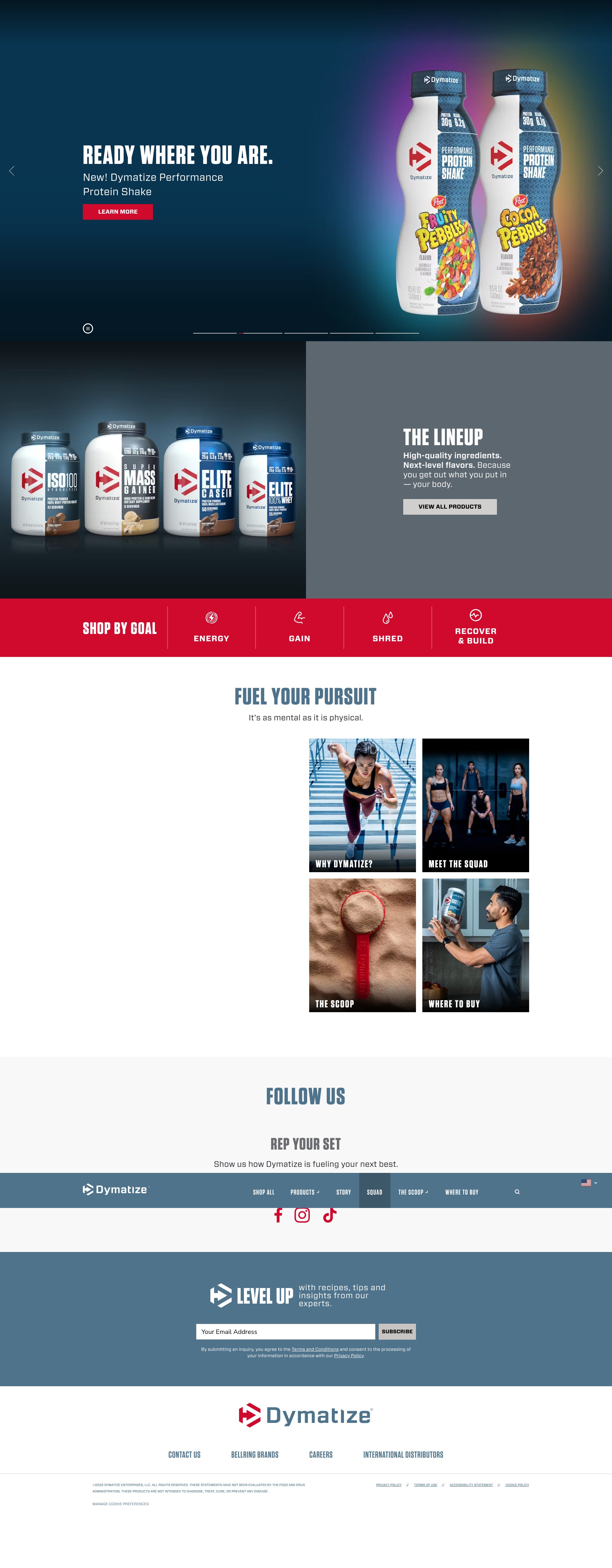 Screenshot of dymatize.com
