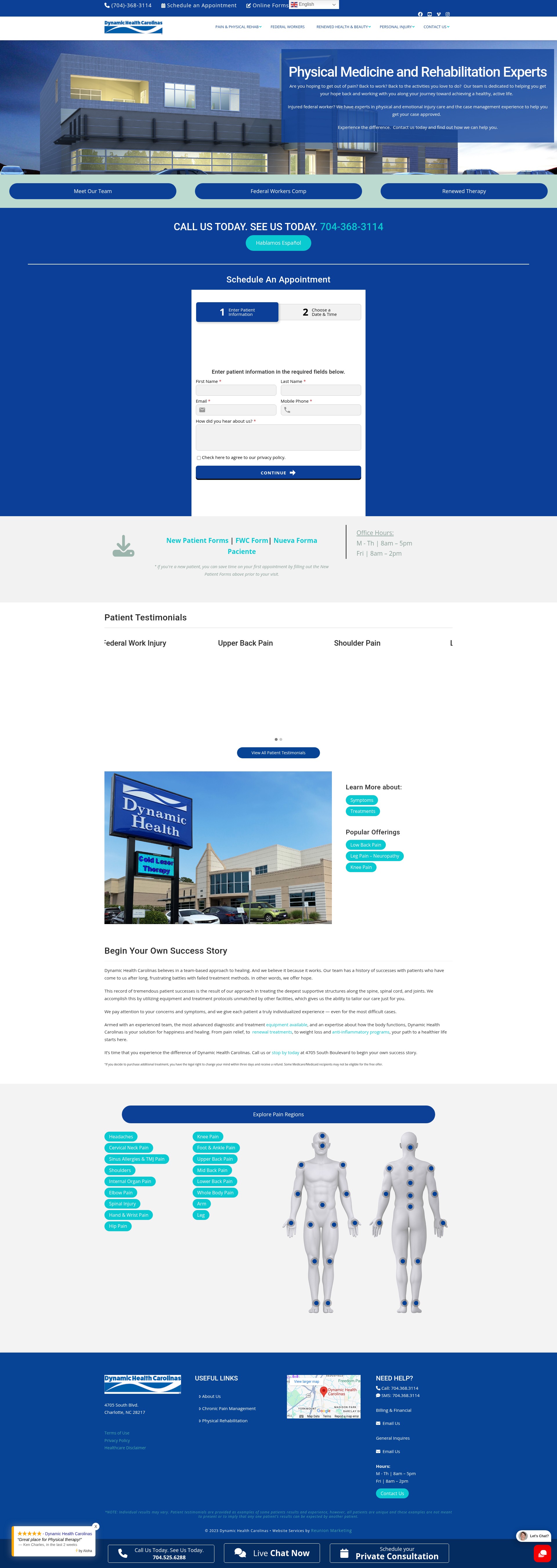 Screenshot of dynamichealthcarolinas.com