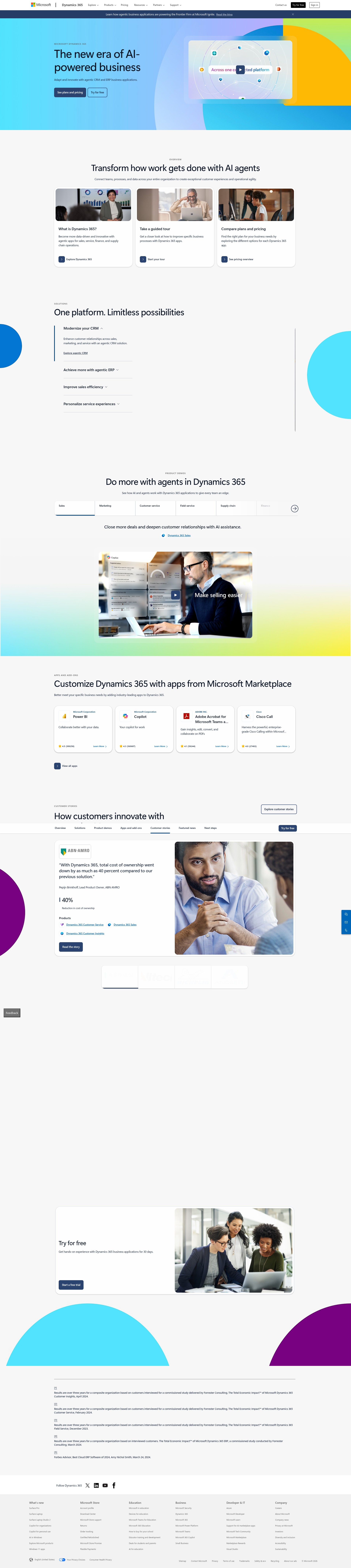 Screenshot of dynamics.com