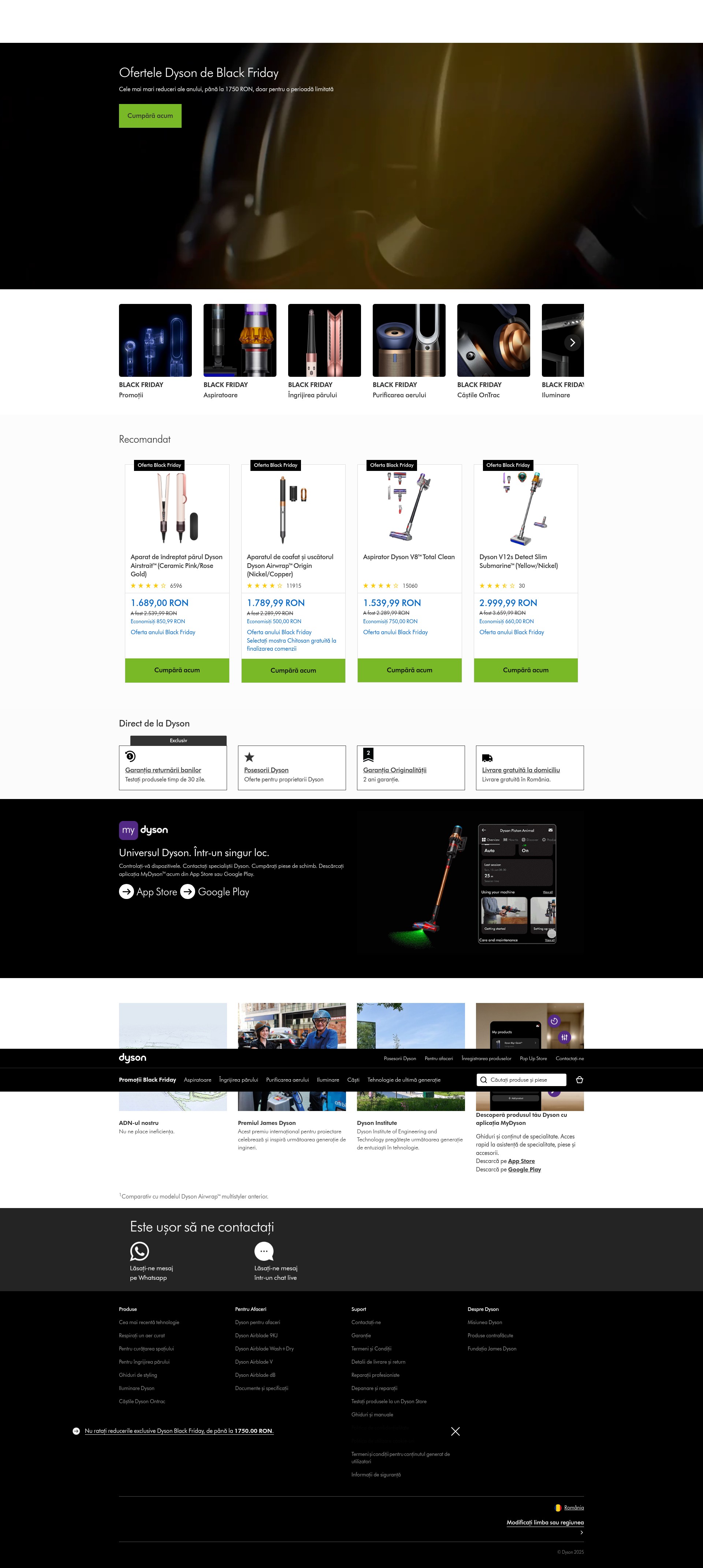 Screenshot of dyson.com.ro