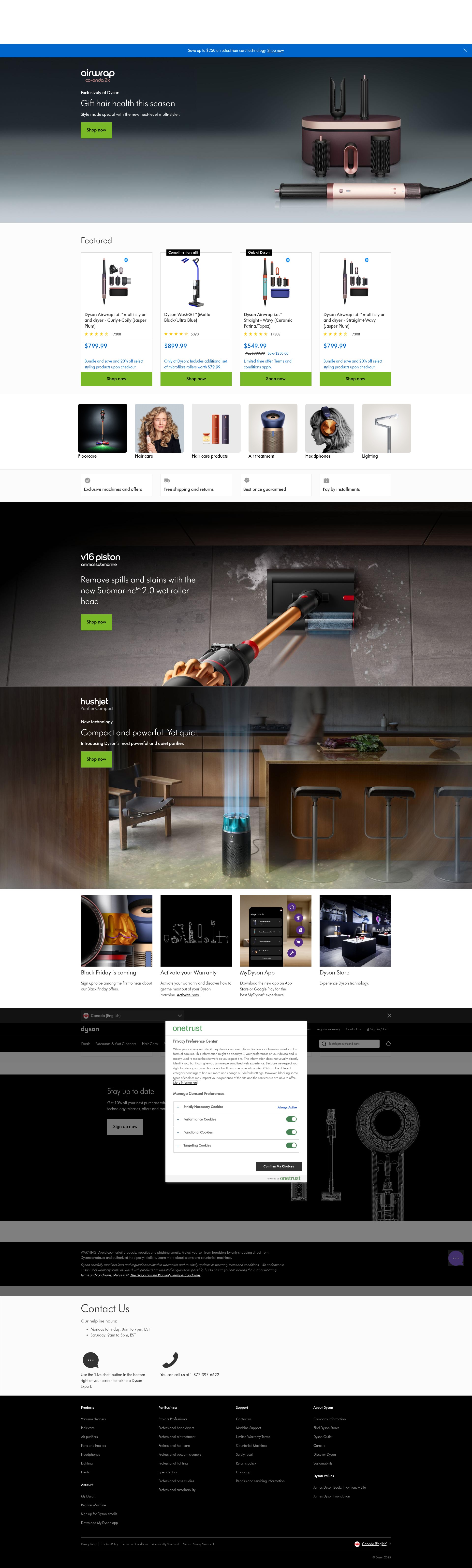 Screenshot of dysoncanada.ca