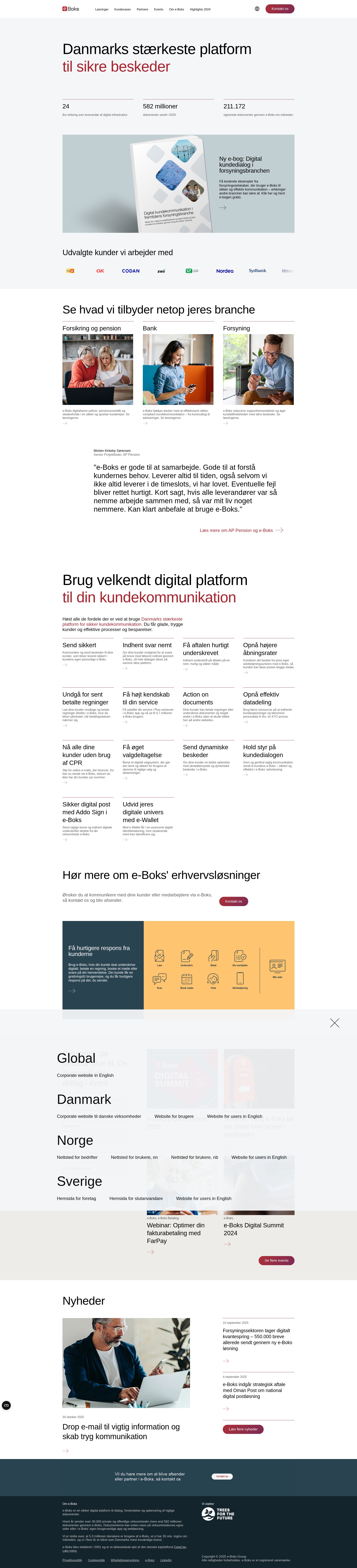Screenshot of e-boks.com