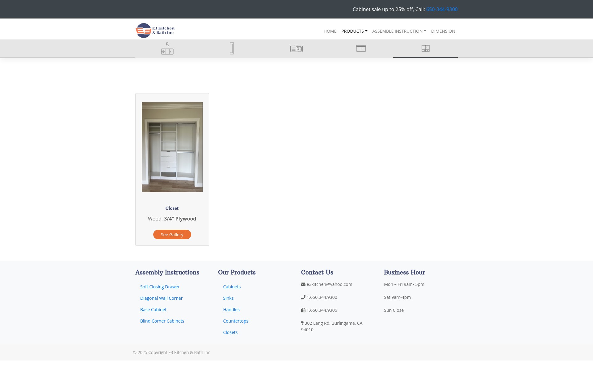 Screenshot of e3kitchen.com