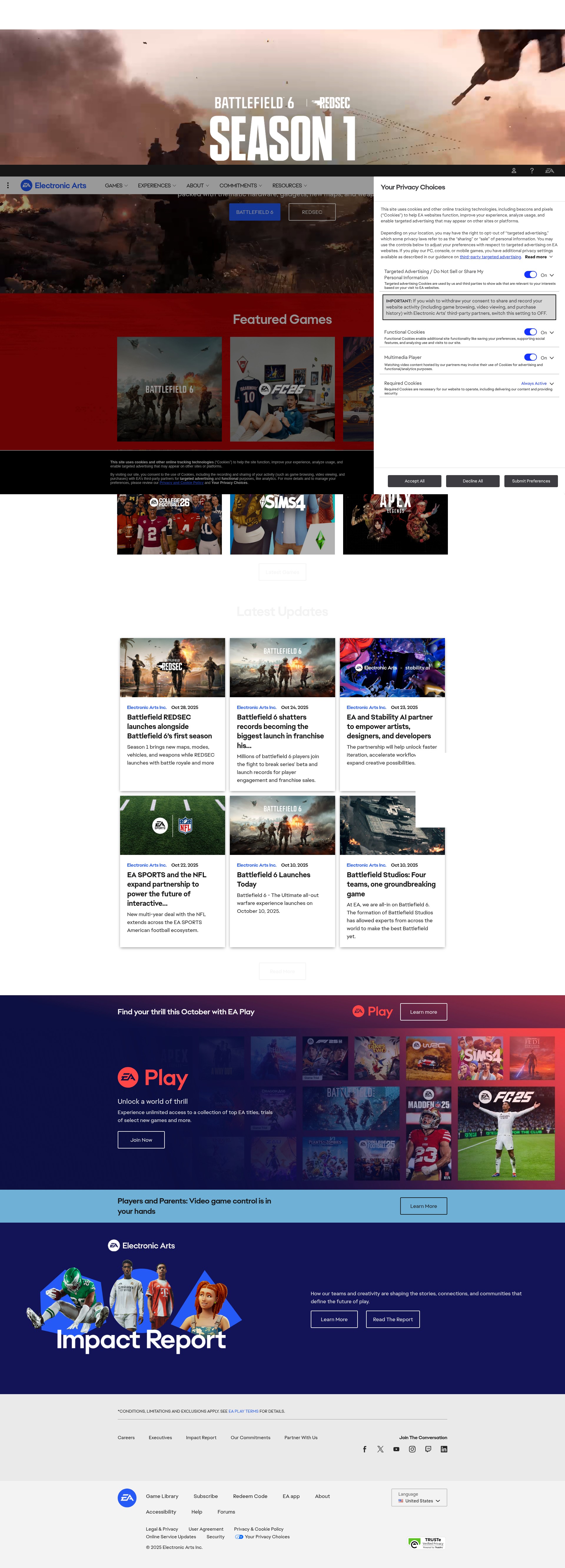 Screenshot of ea.com