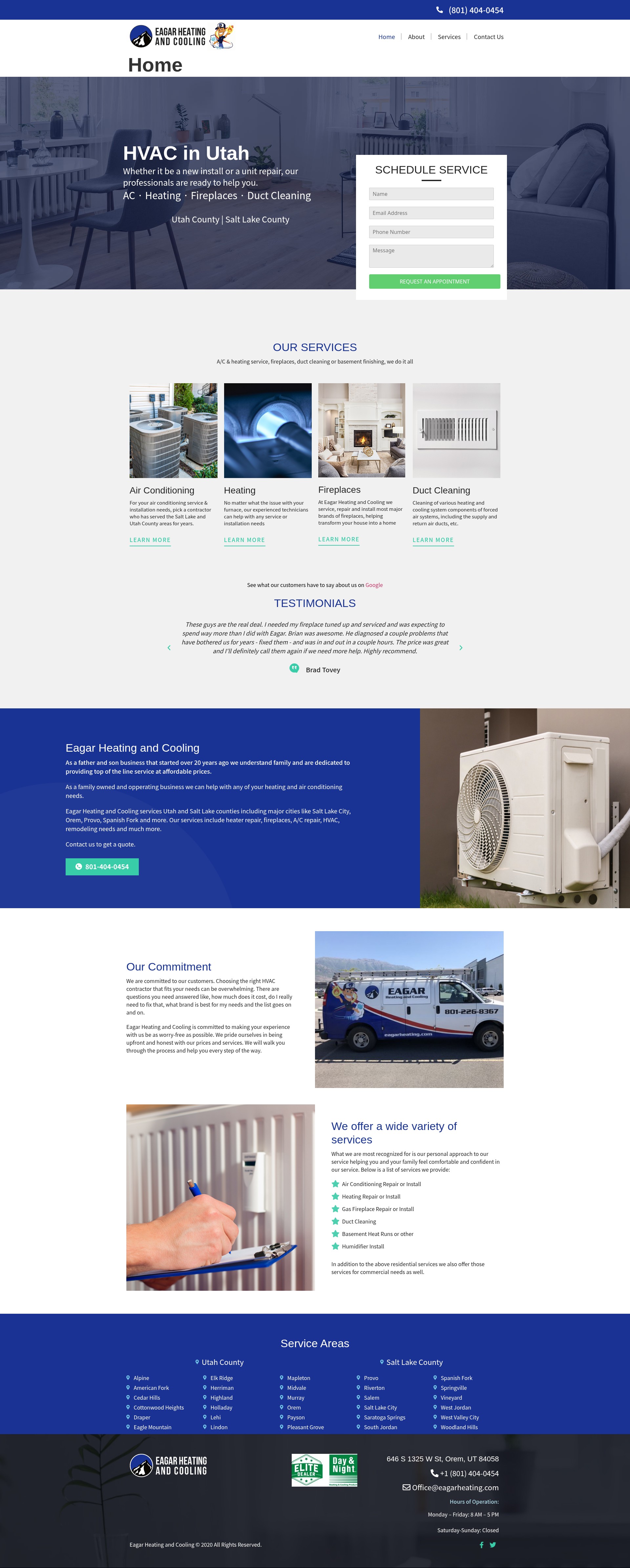 Screenshot of eagarheating.com