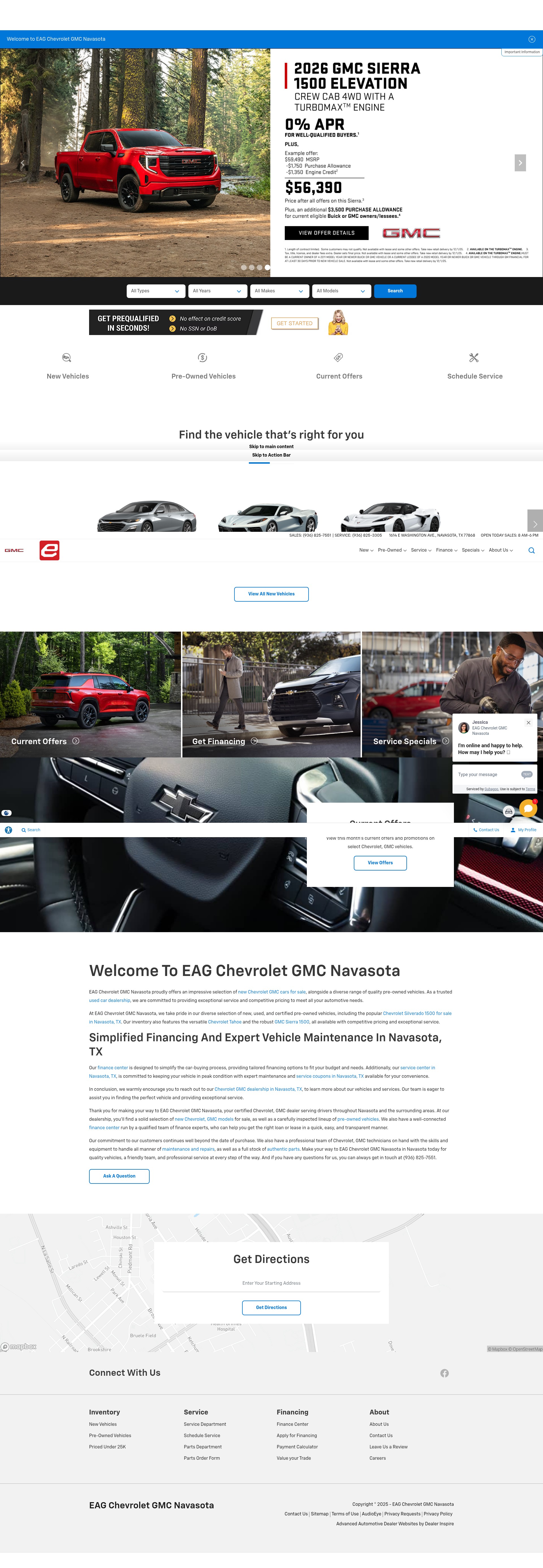 Screenshot of eagchevroletgmcnavasota.com