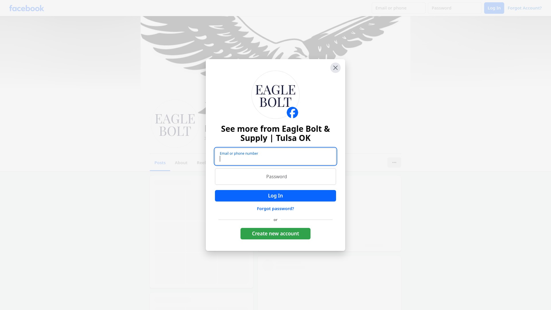Screenshot of eagleboltandsupply.com