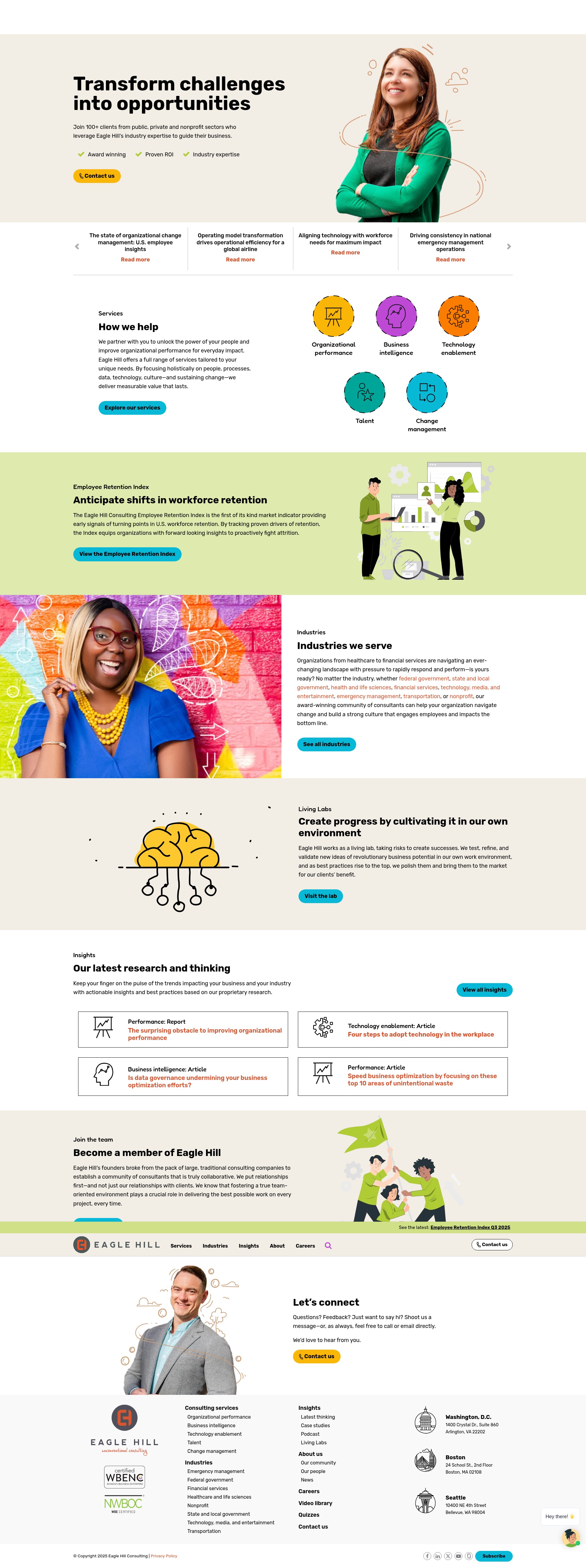 Screenshot of eaglehillconsulting.com