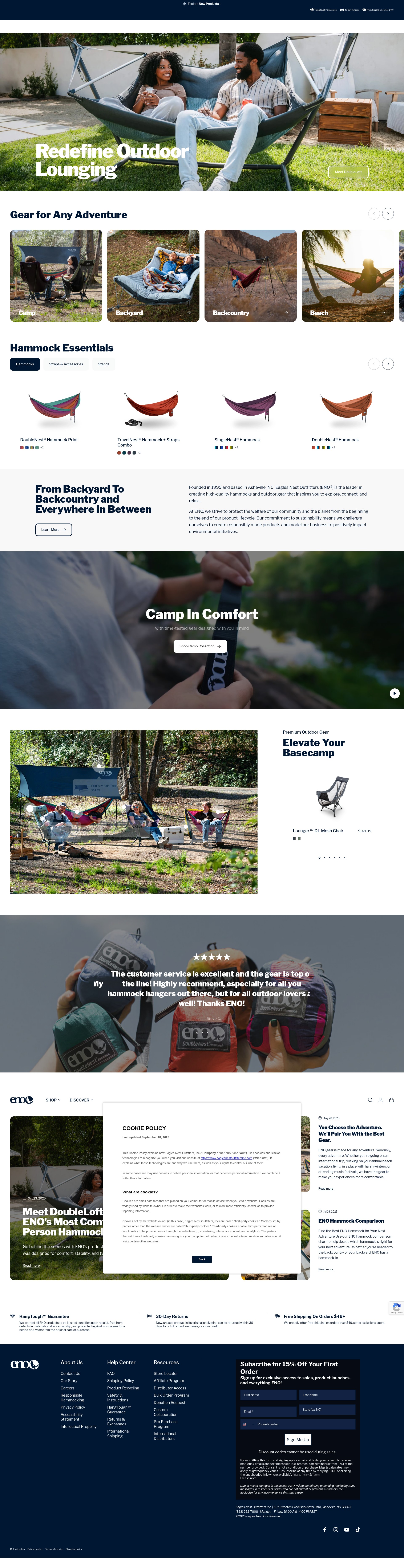 Screenshot of eaglesnestoutfittersinc.com