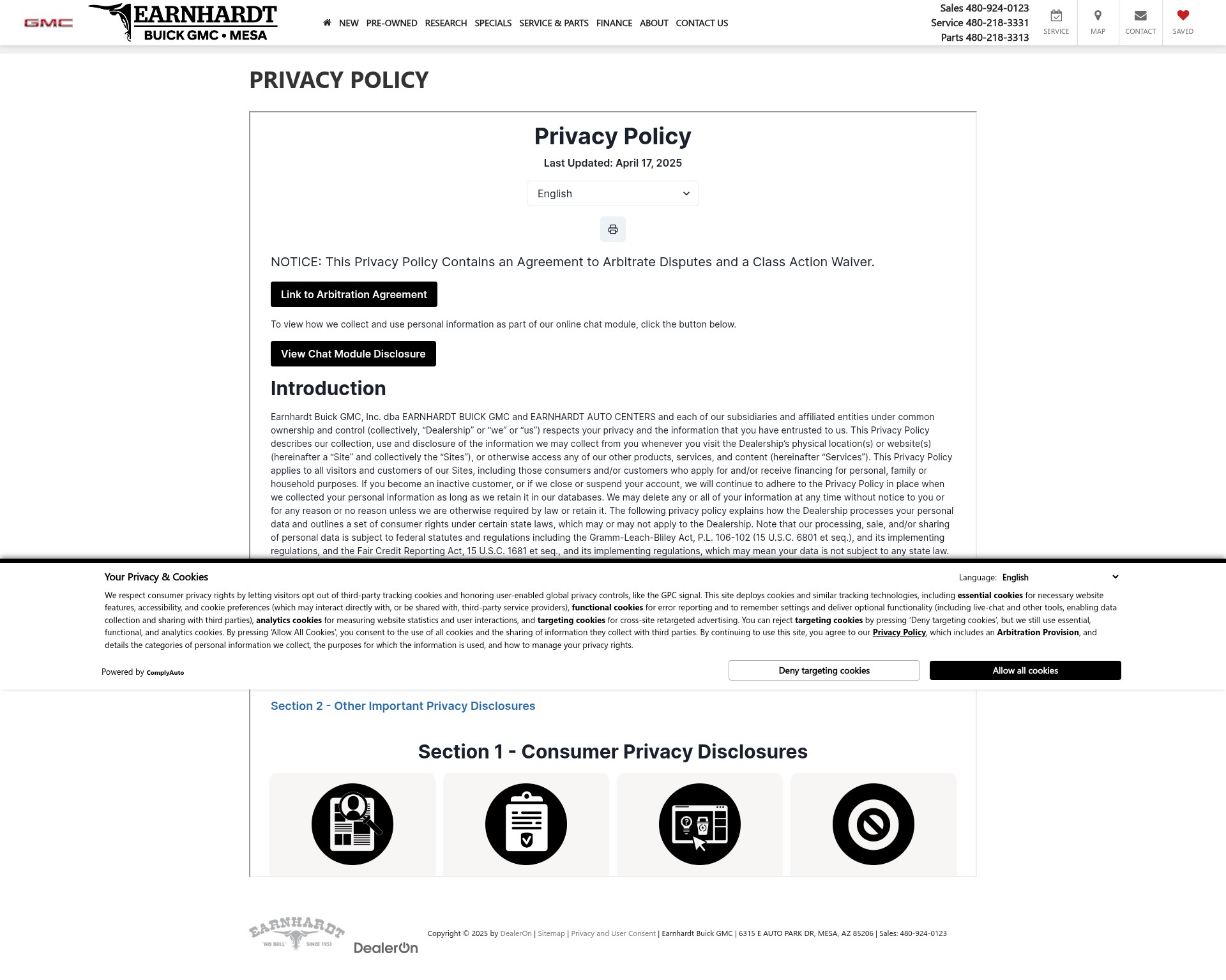 Screenshot of earnhardtbuickgmc.com