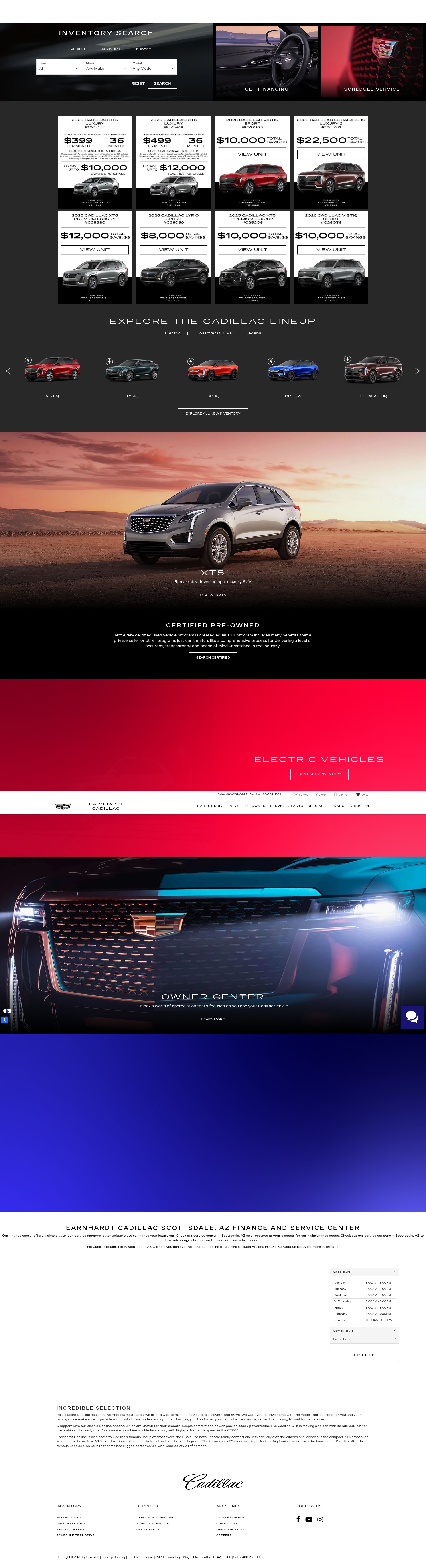 Screenshot of earnhardtcadillac.com