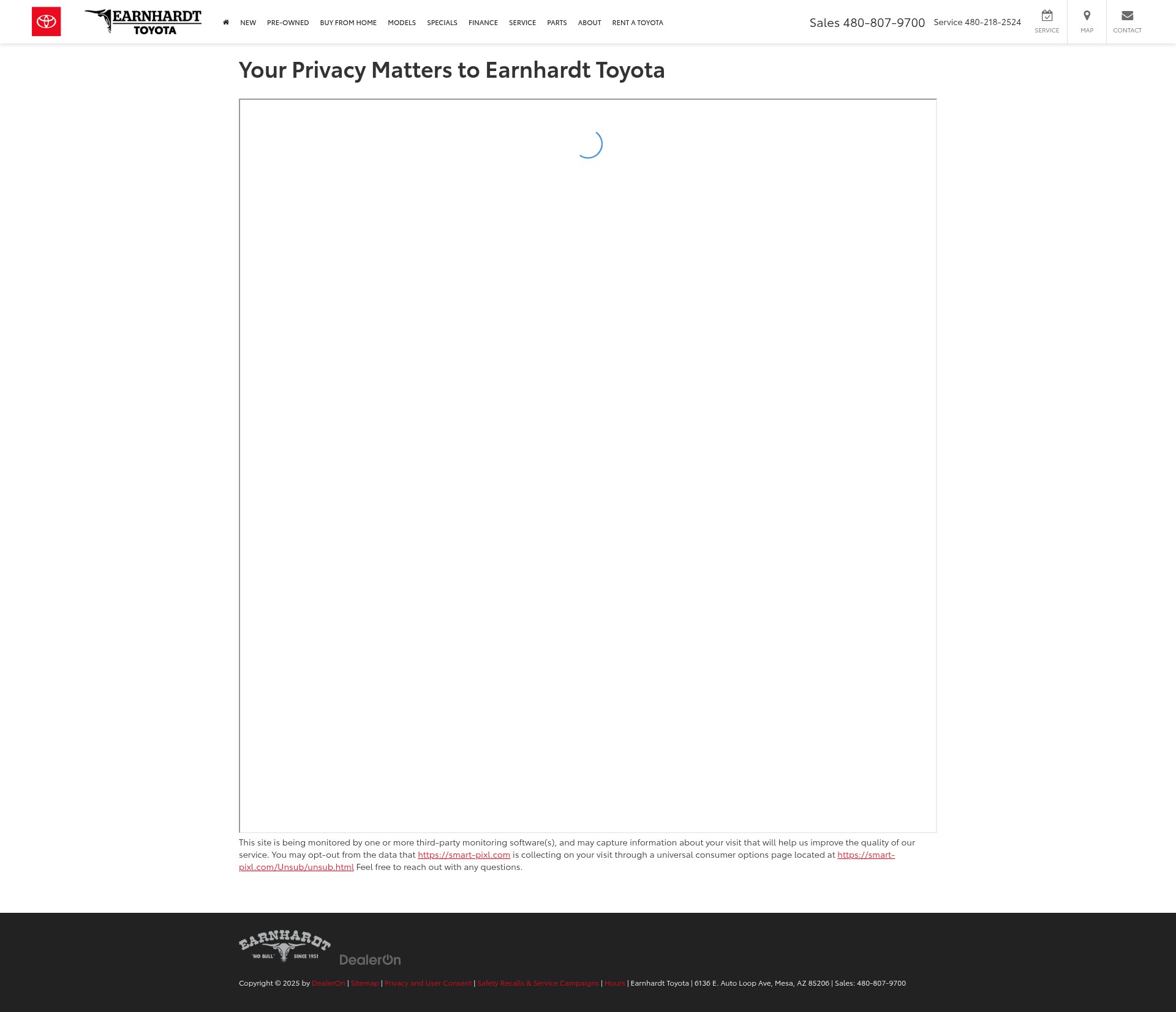 Screenshot of earnhardttoyota.com
