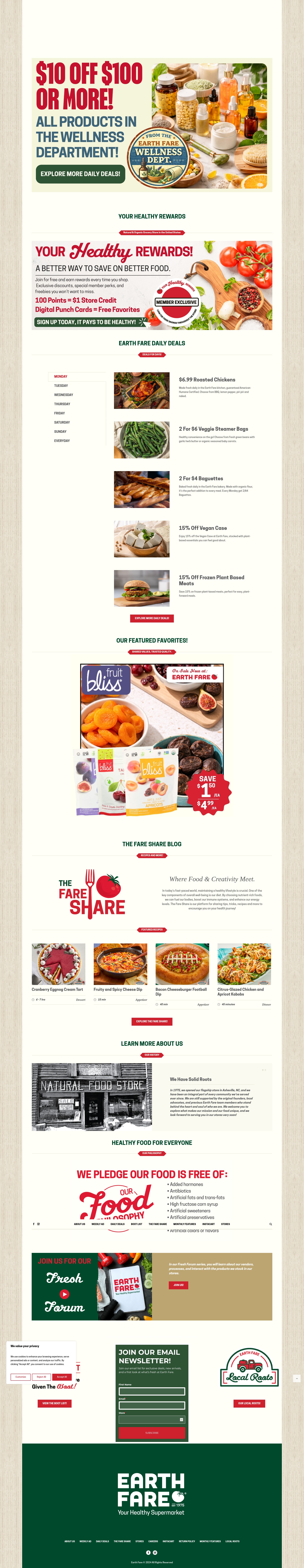 Screenshot of earthfare.com