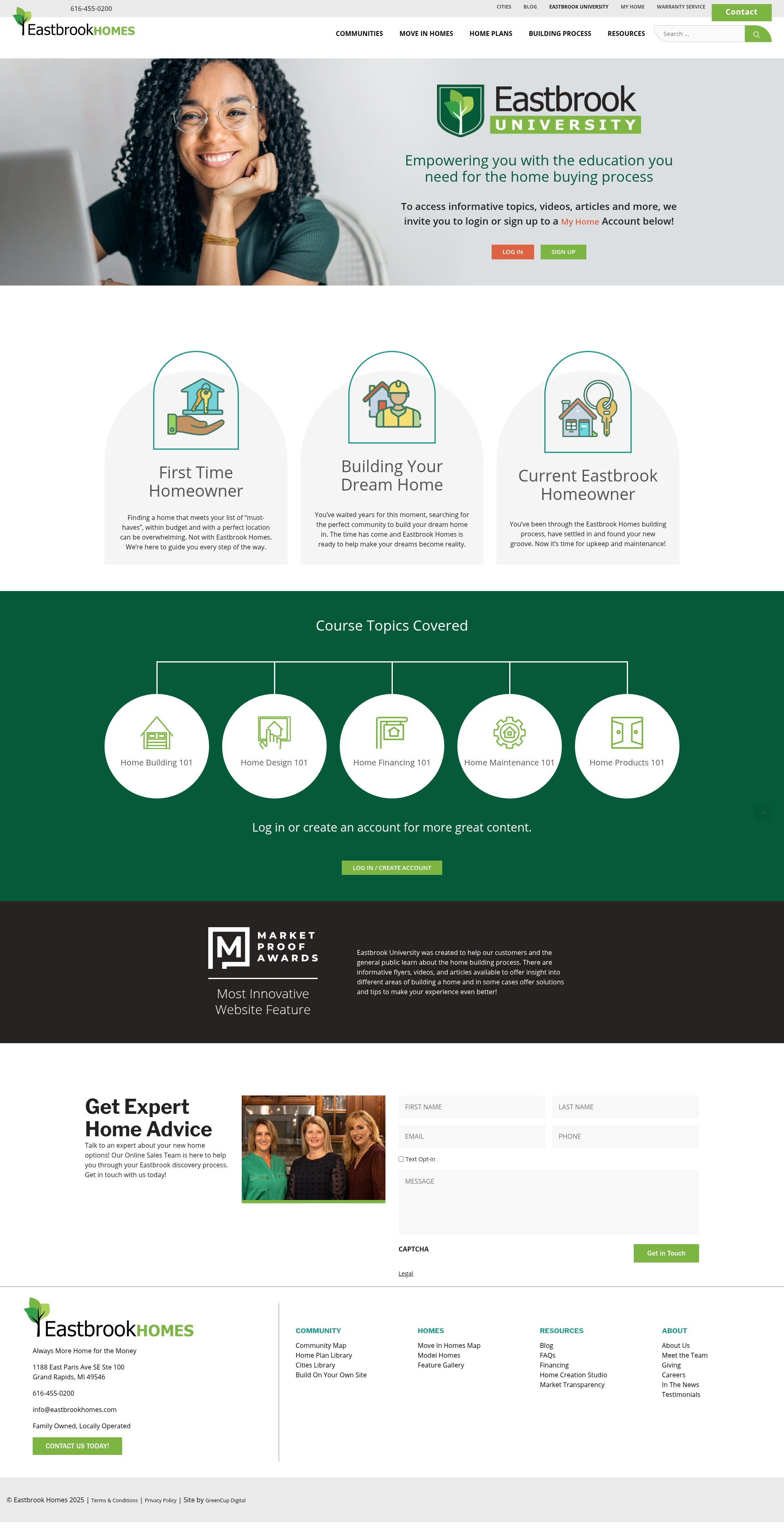Screenshot of eastbrookhomes.com
