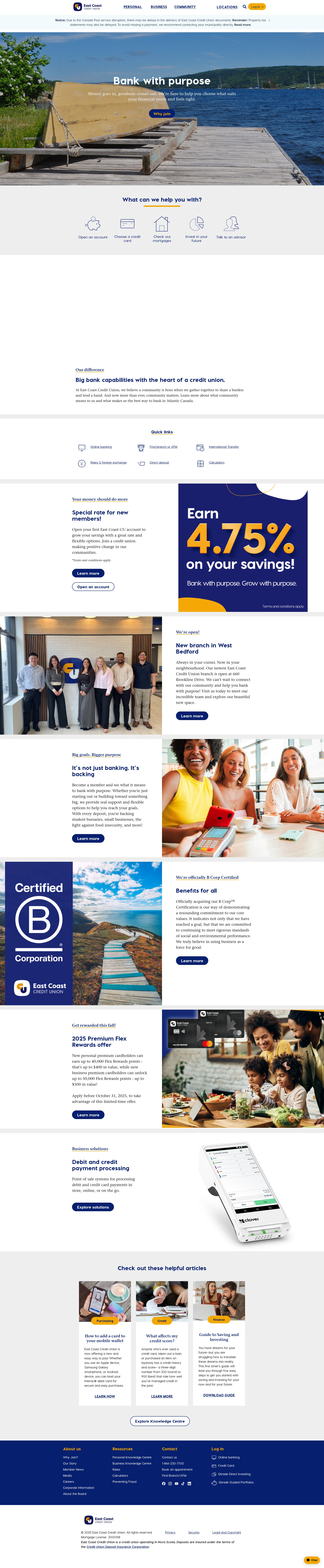 Screenshot of eastcoastcu.ca