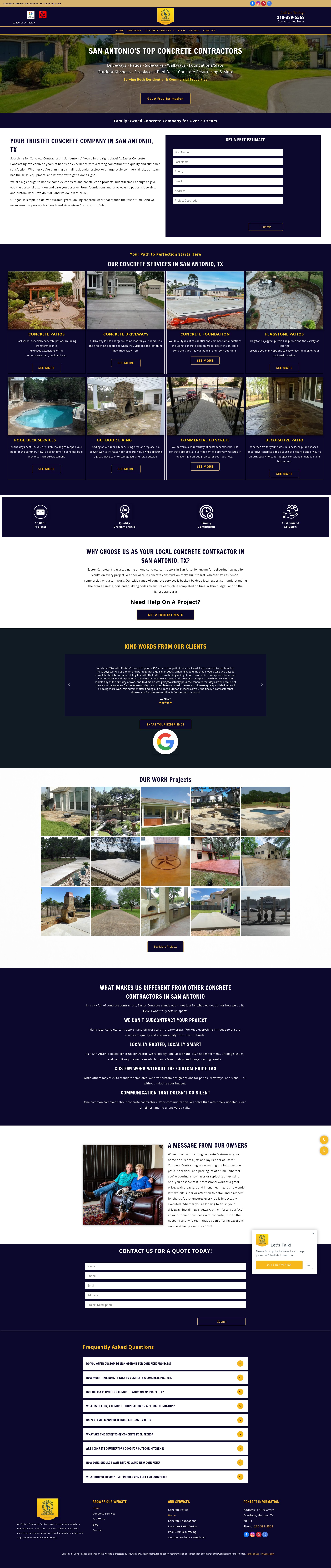 Screenshot of easterconcretesanantonio.com