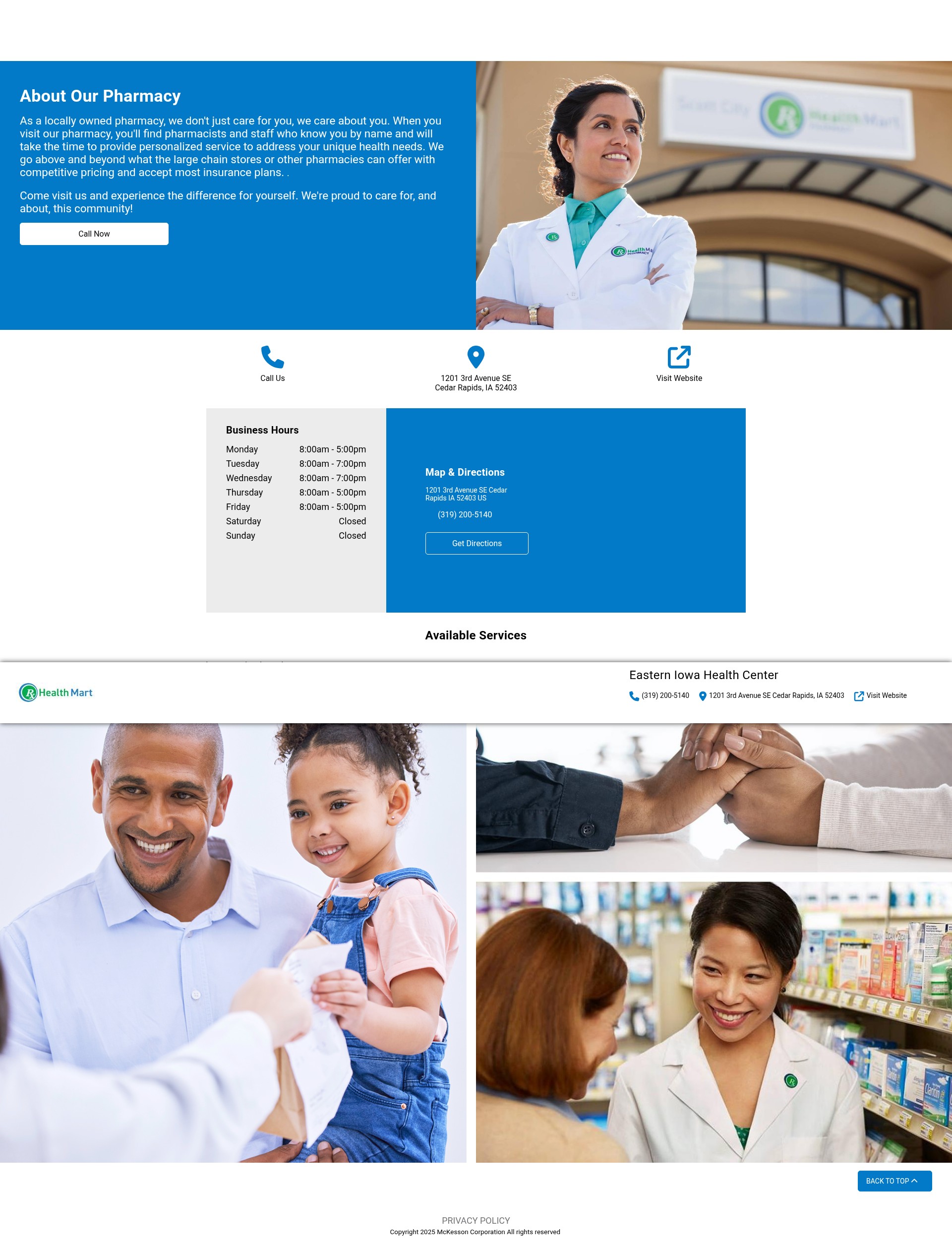 Screenshot of eastern-iowa.healthmartpharmacies.com