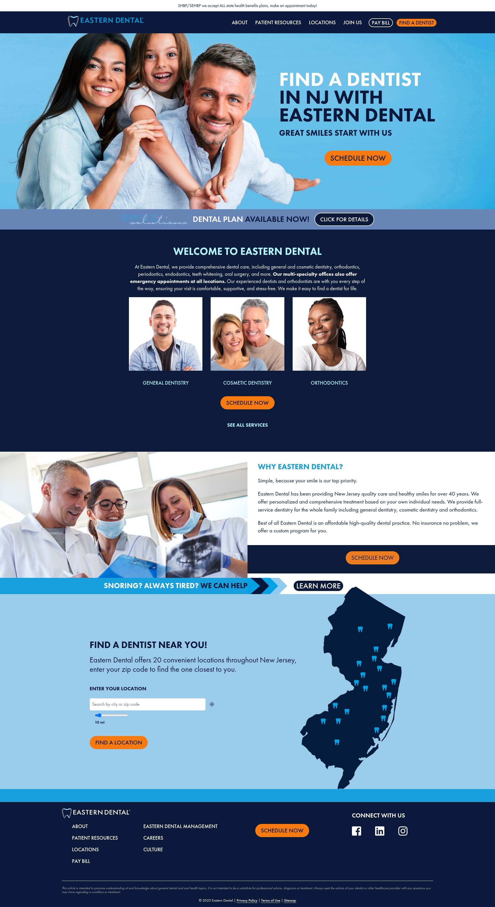 Screenshot of easterndental.com