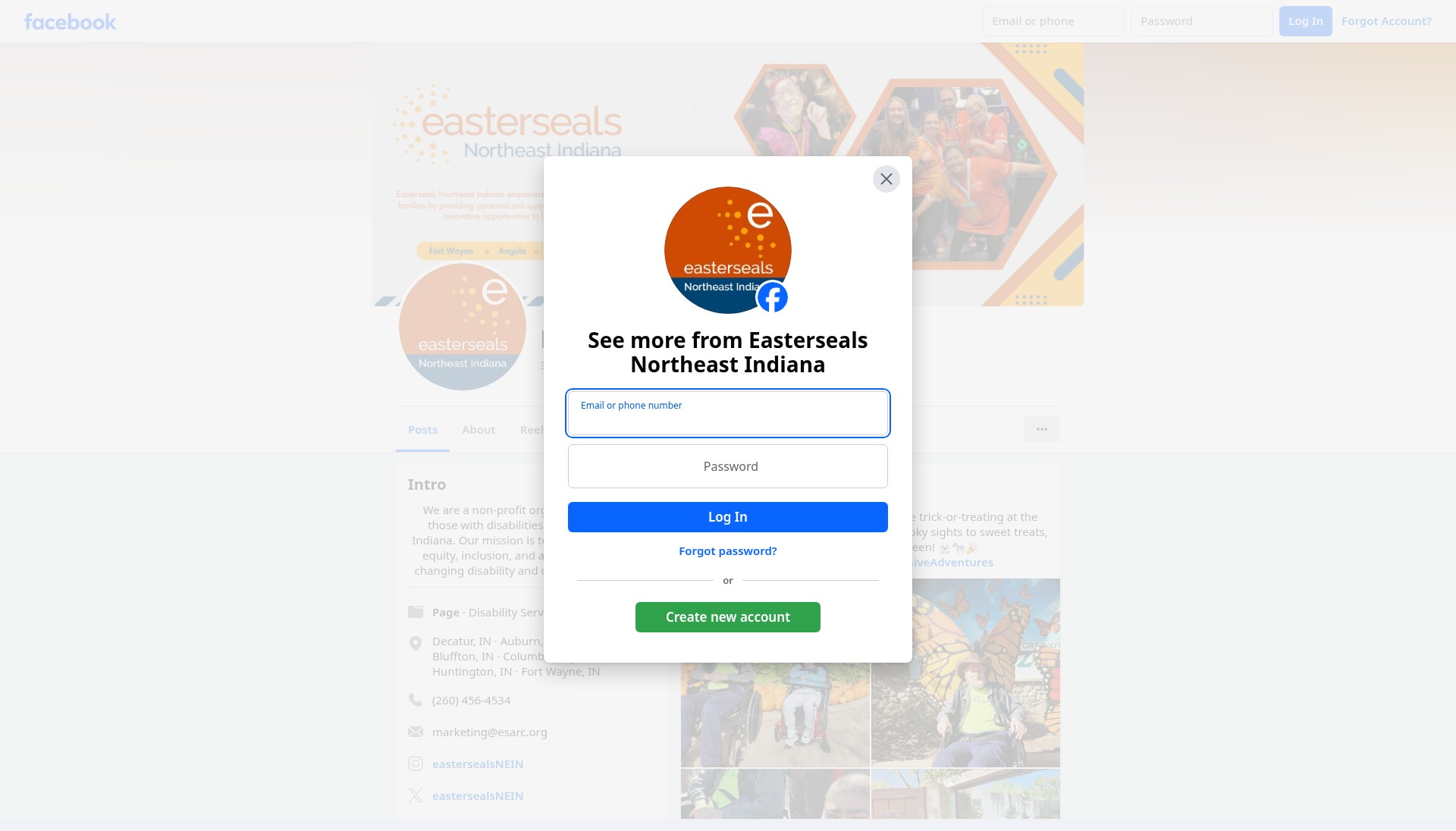 Screenshot of eastersealsnei.org