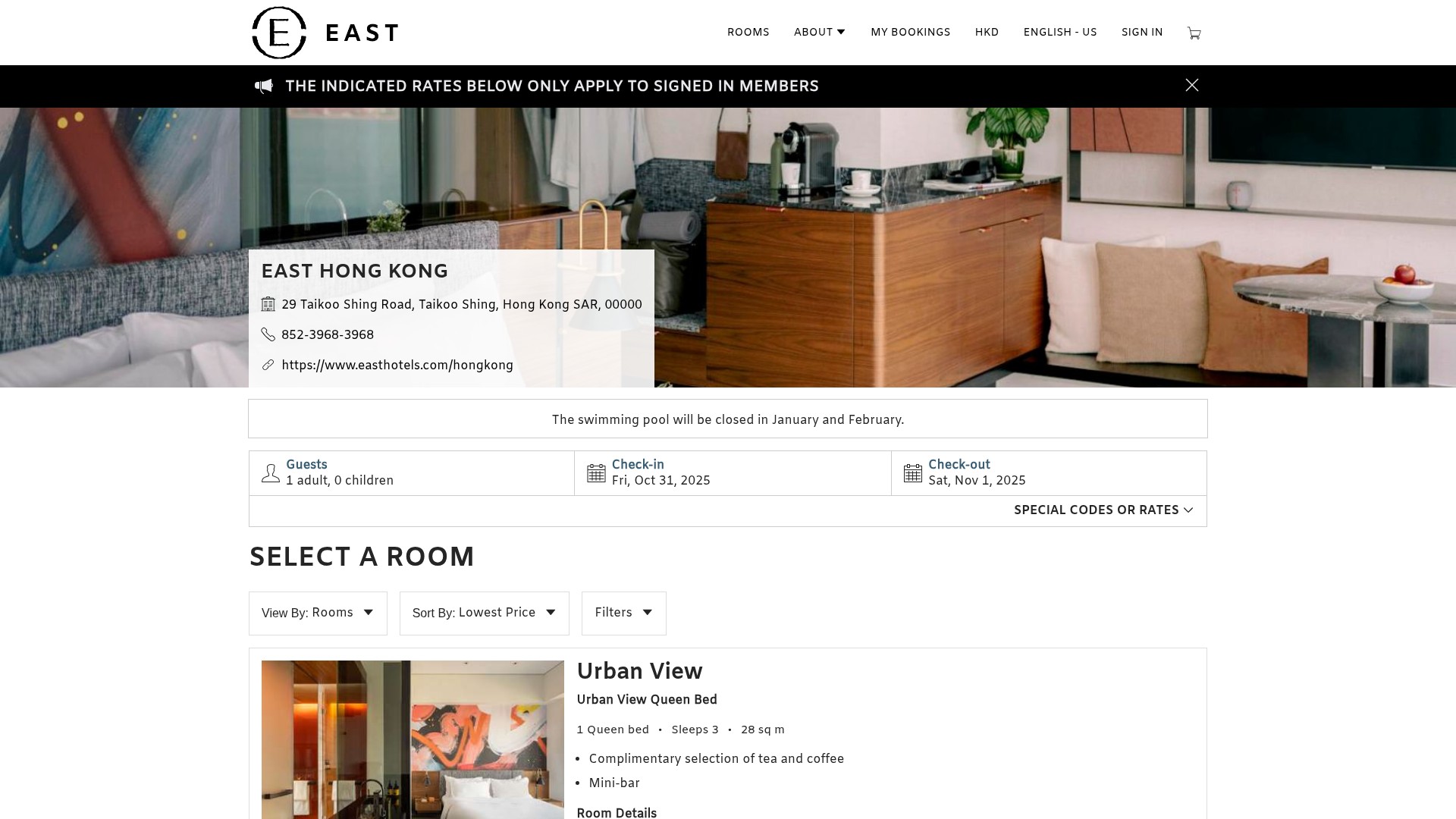 Screenshot of easthotels.com