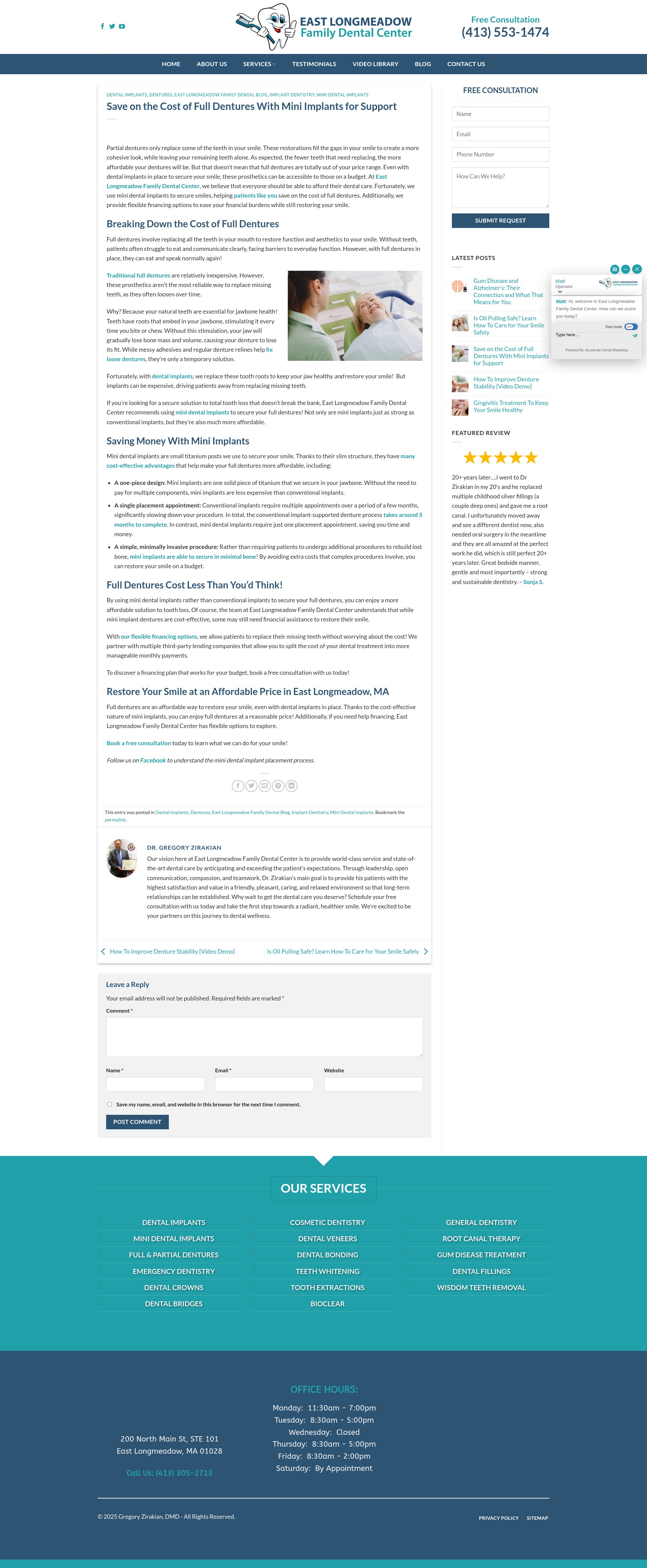 Screenshot of eastlongmeadowdental.com
