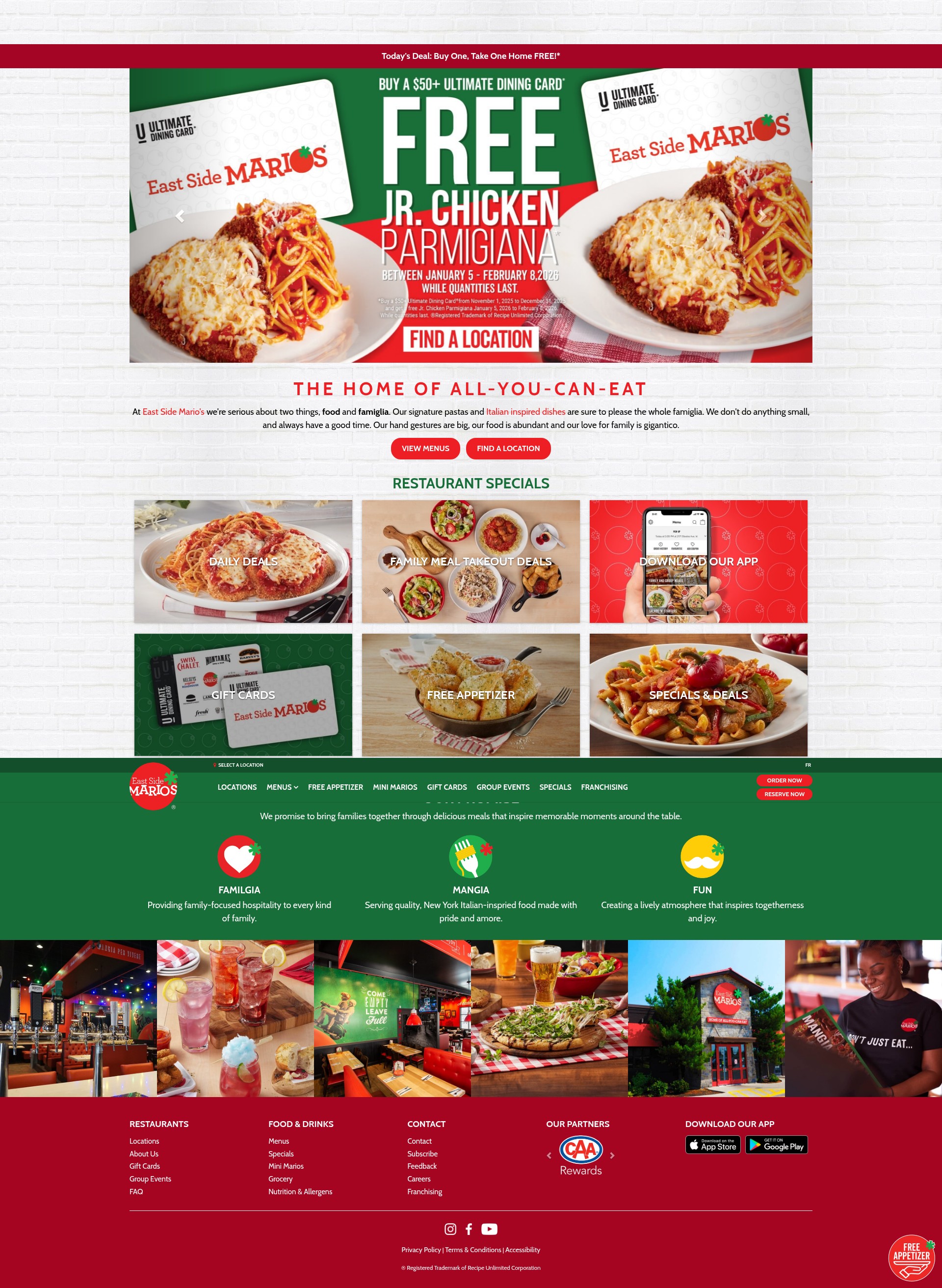 Screenshot of eastsidemarios.com