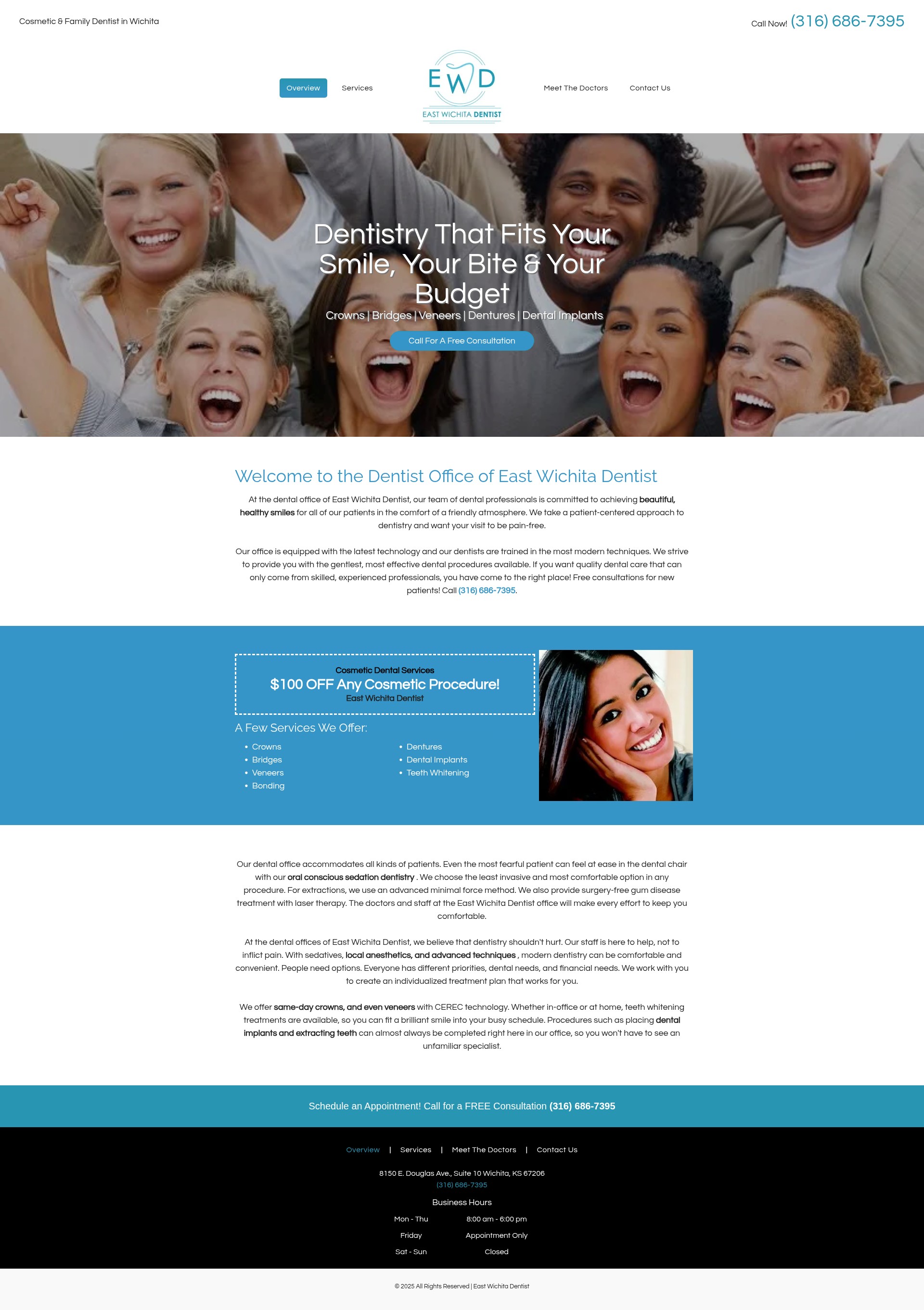 Screenshot of eastwichitadentists.net