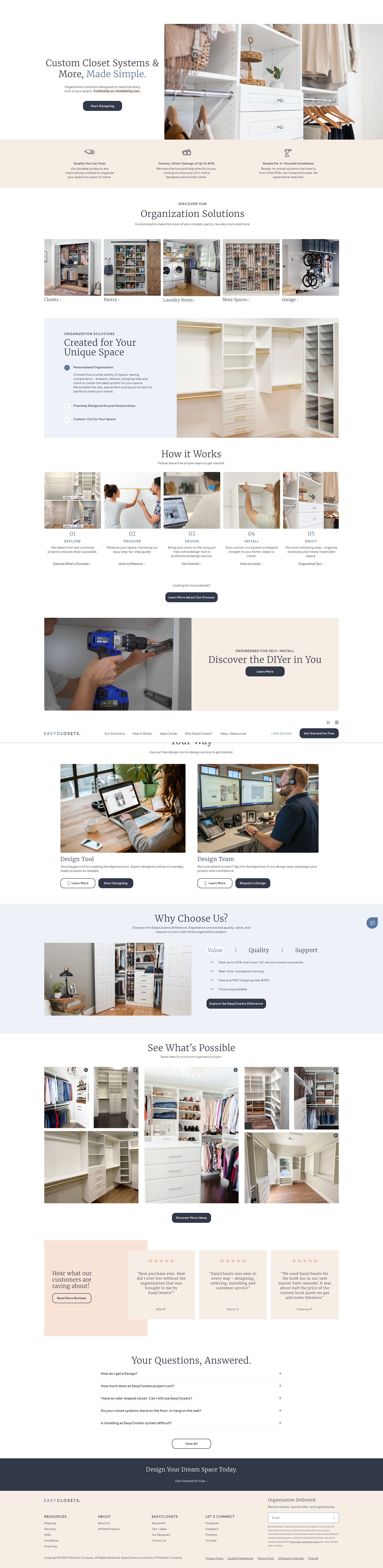 Screenshot of easyclosets.com