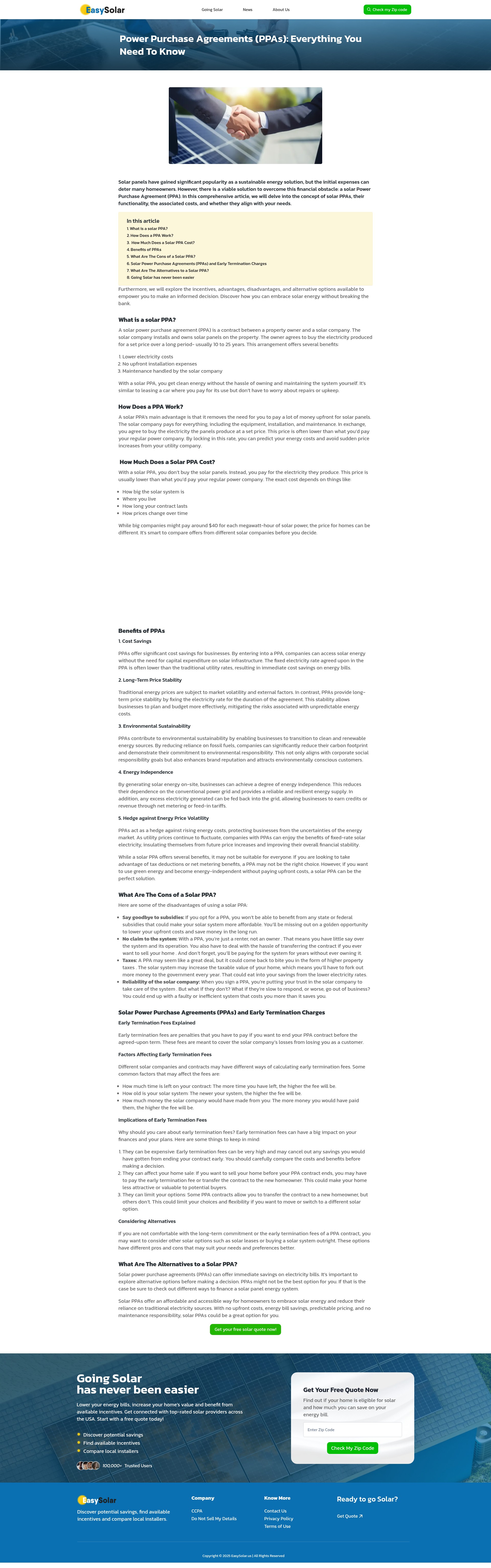 Screenshot of easysolar.us
