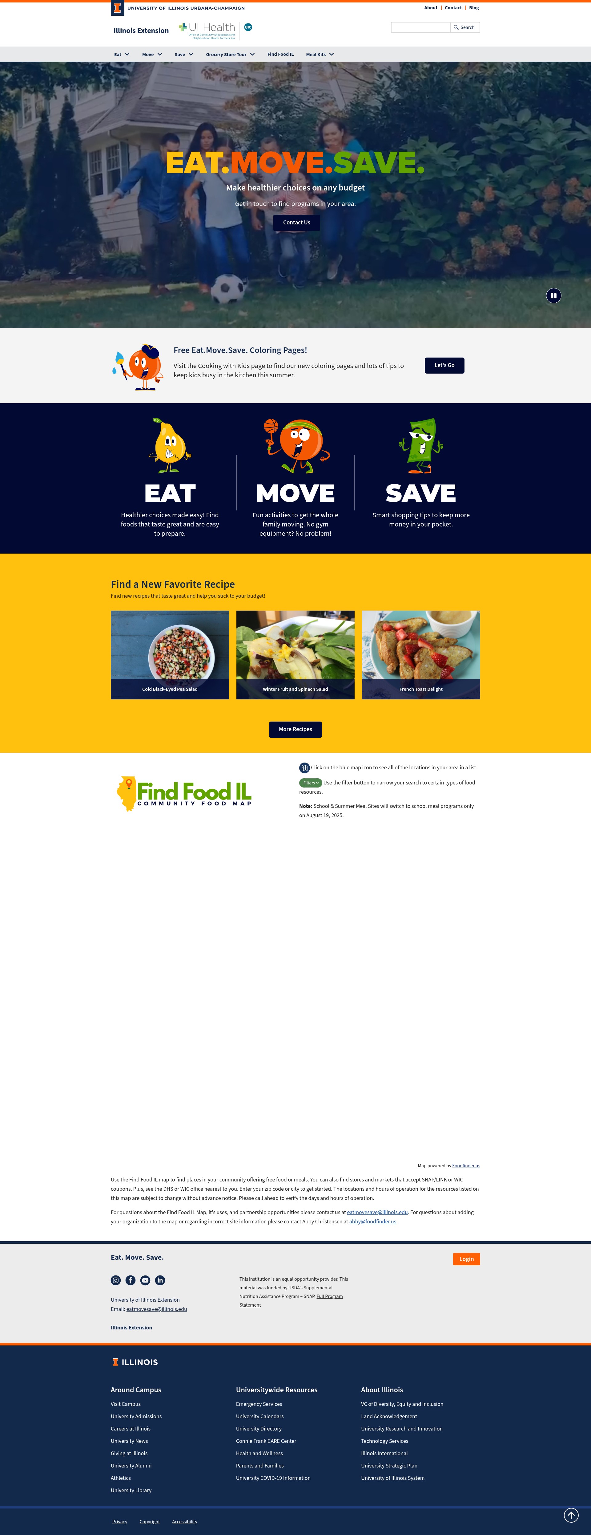 Screenshot of eat-move-save.extension.illinois.edu