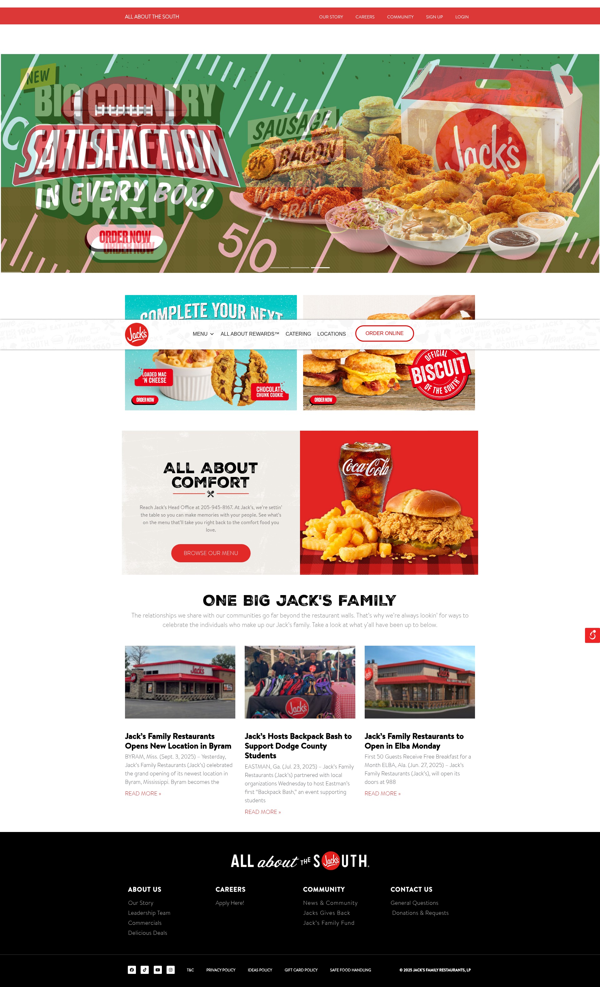 Screenshot of eatatjacks.com