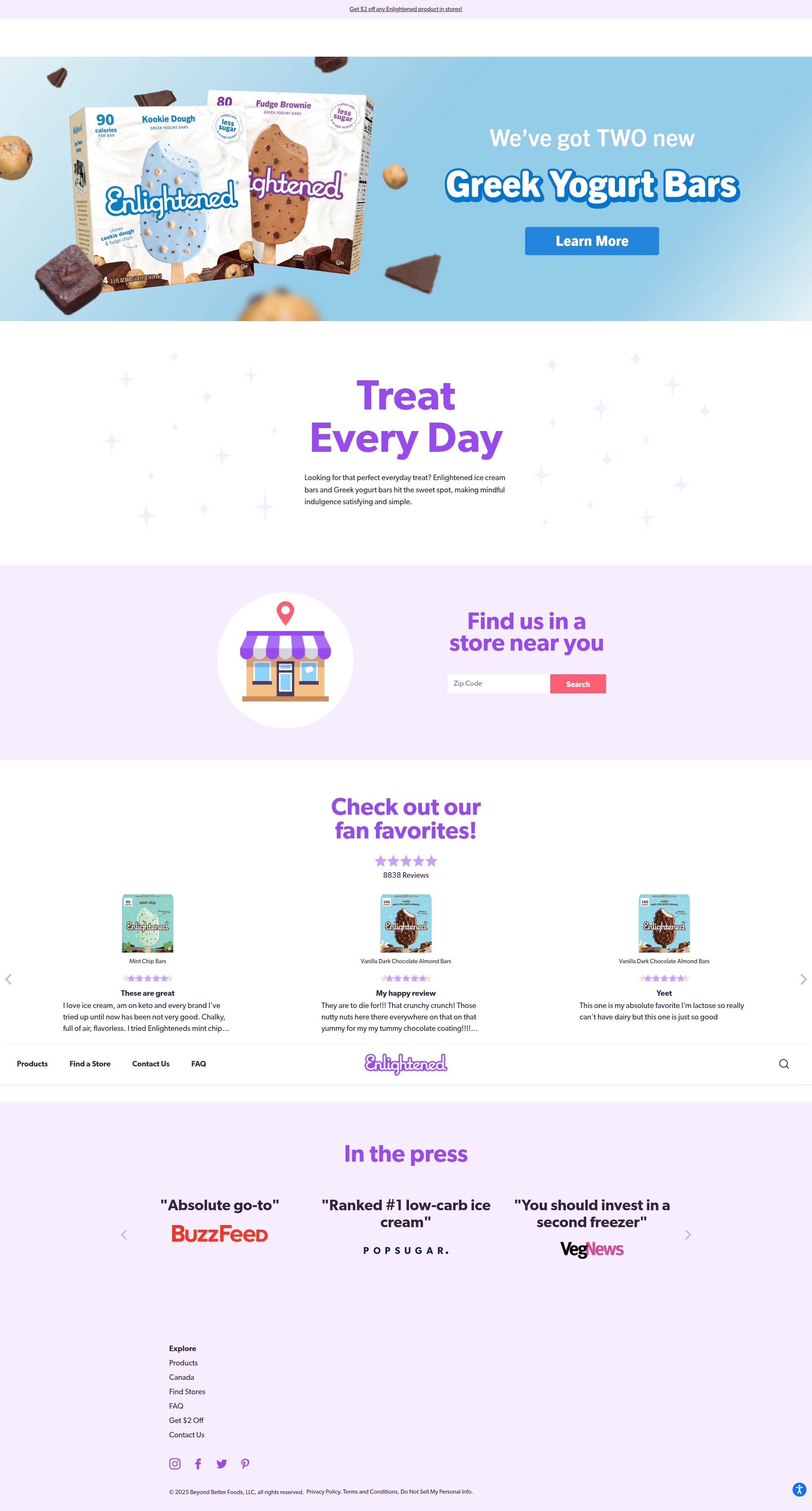 Screenshot of eatenlightened.com