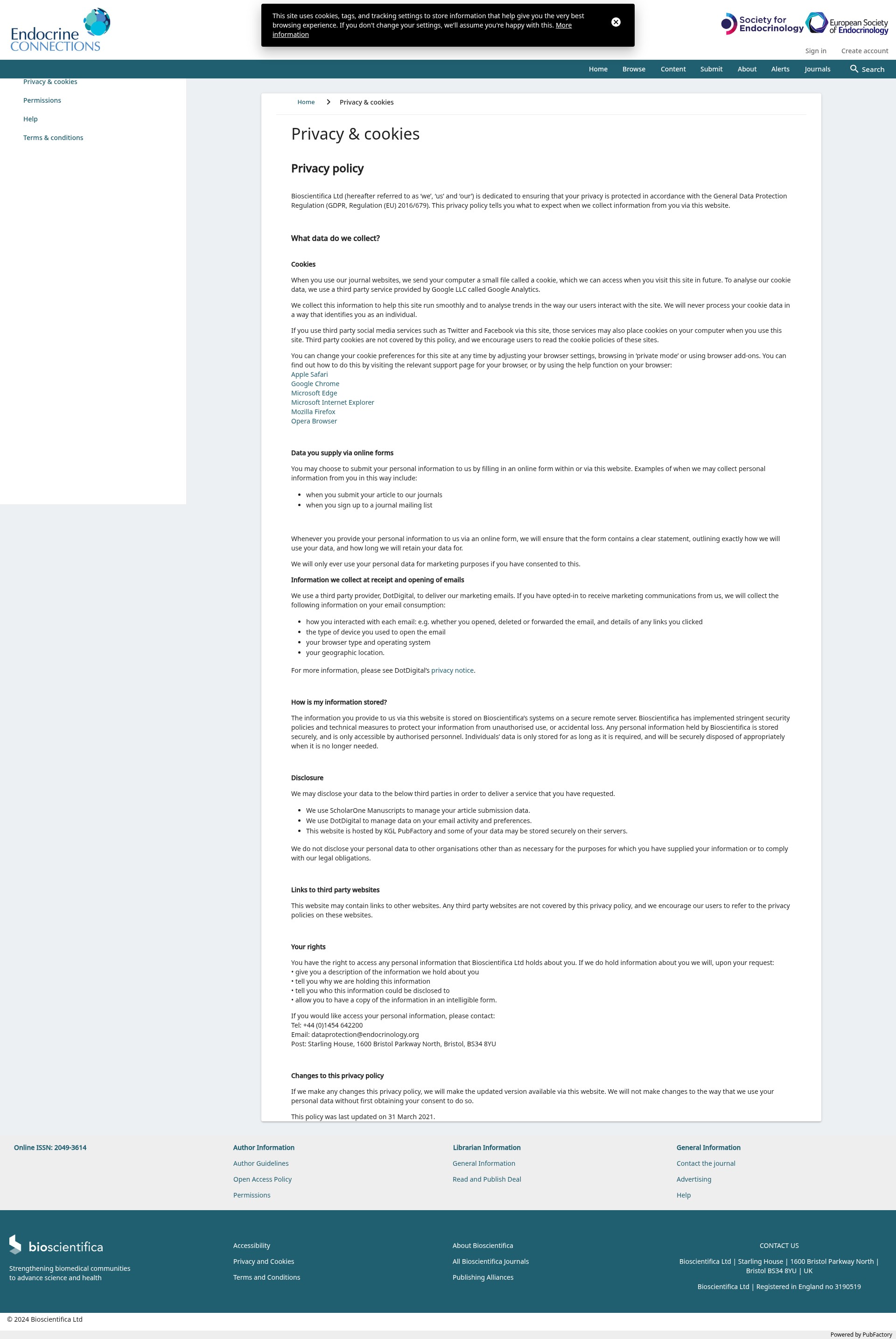 Screenshot of ec.bioscientifica.com