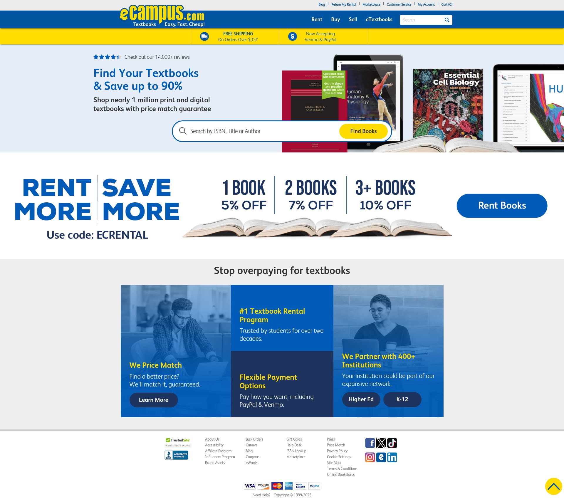 Screenshot of ecampus.com