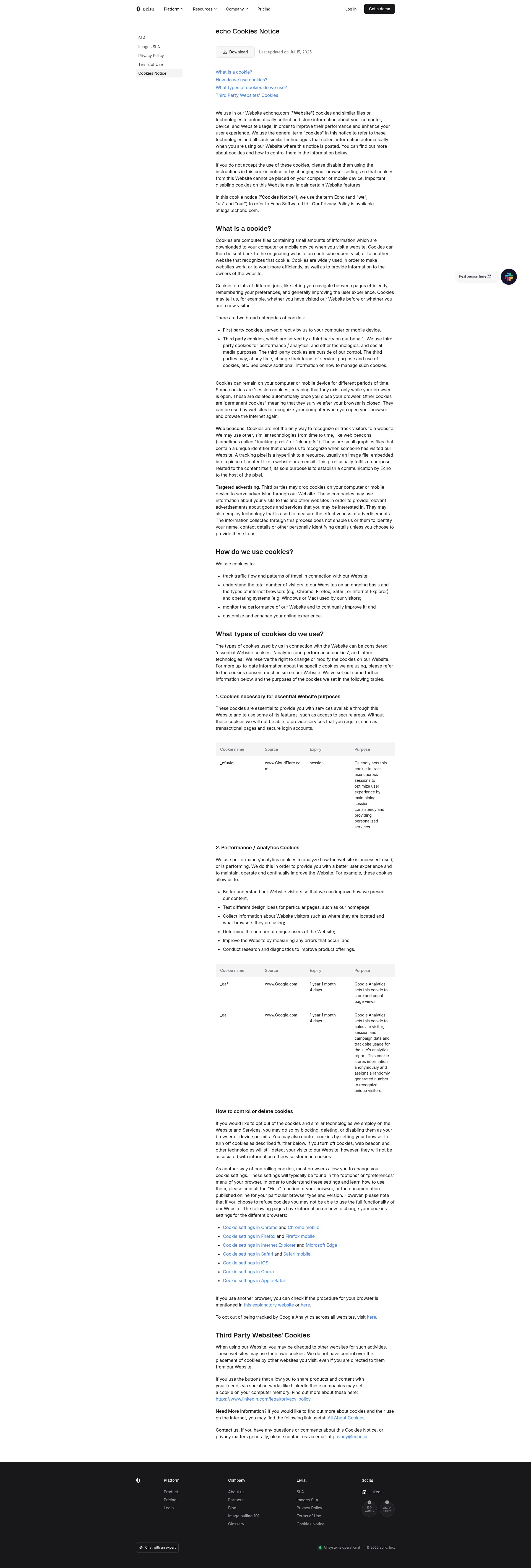 Screenshot of echohq.com
