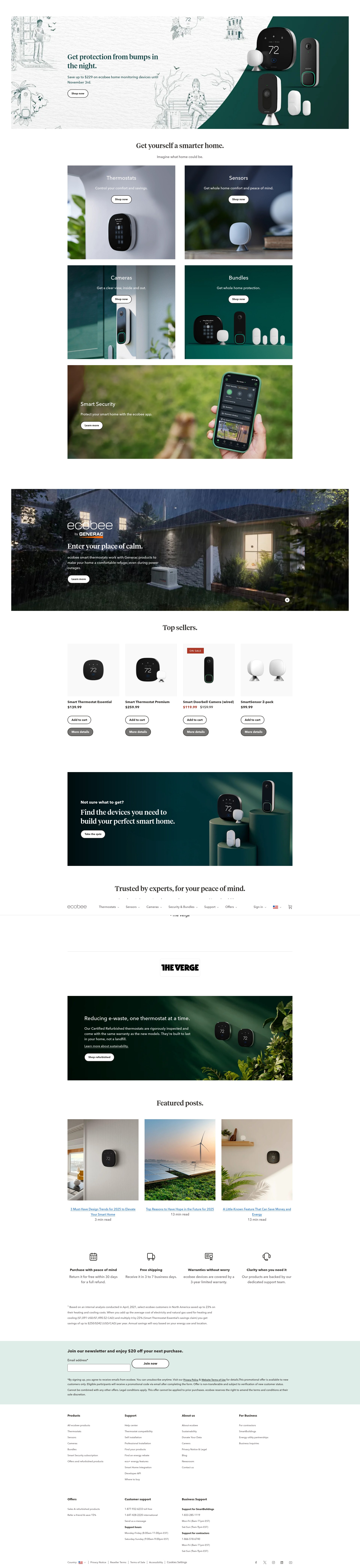 Screenshot of ecobee.com