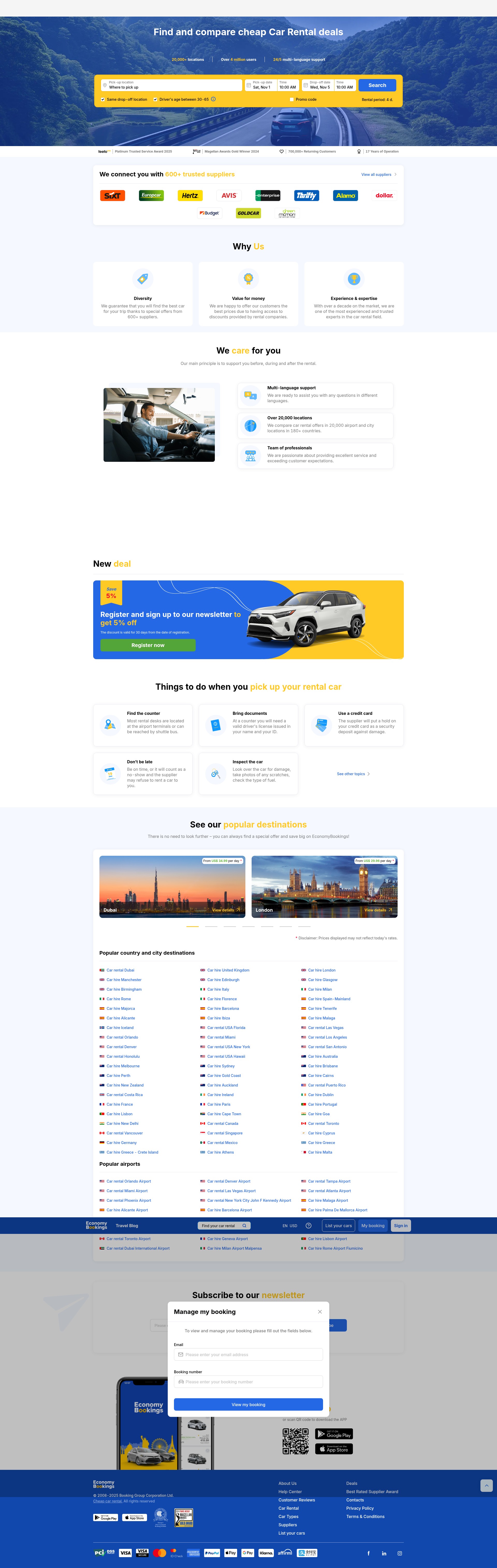 Screenshot of economybookings.com