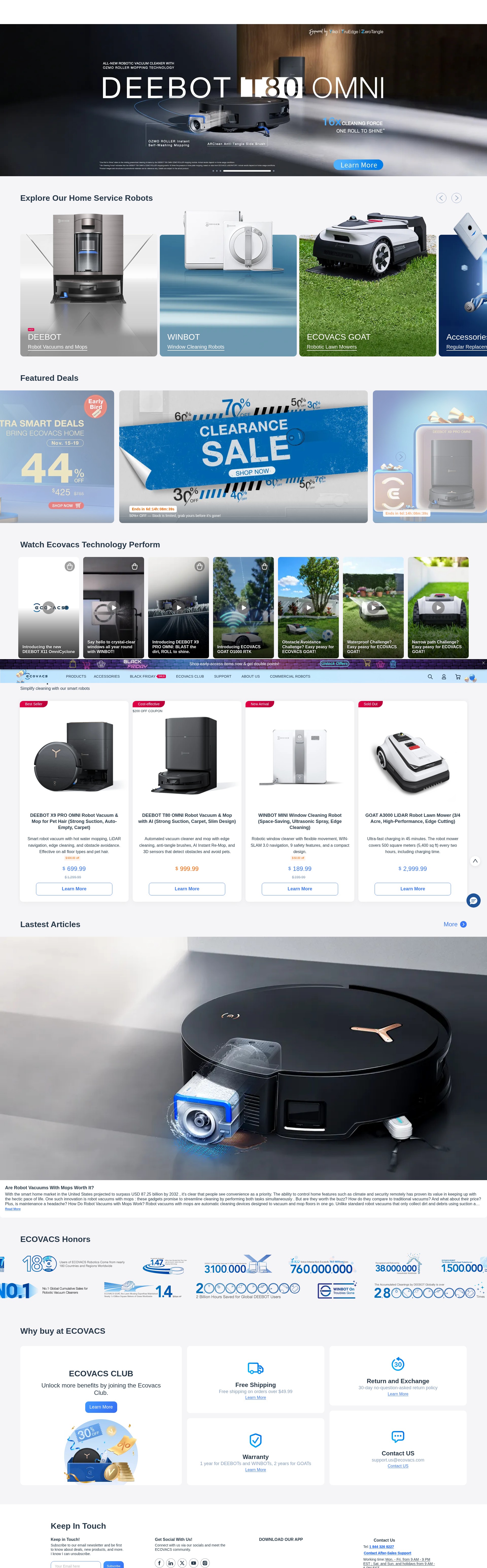Screenshot of ecovacs.com
