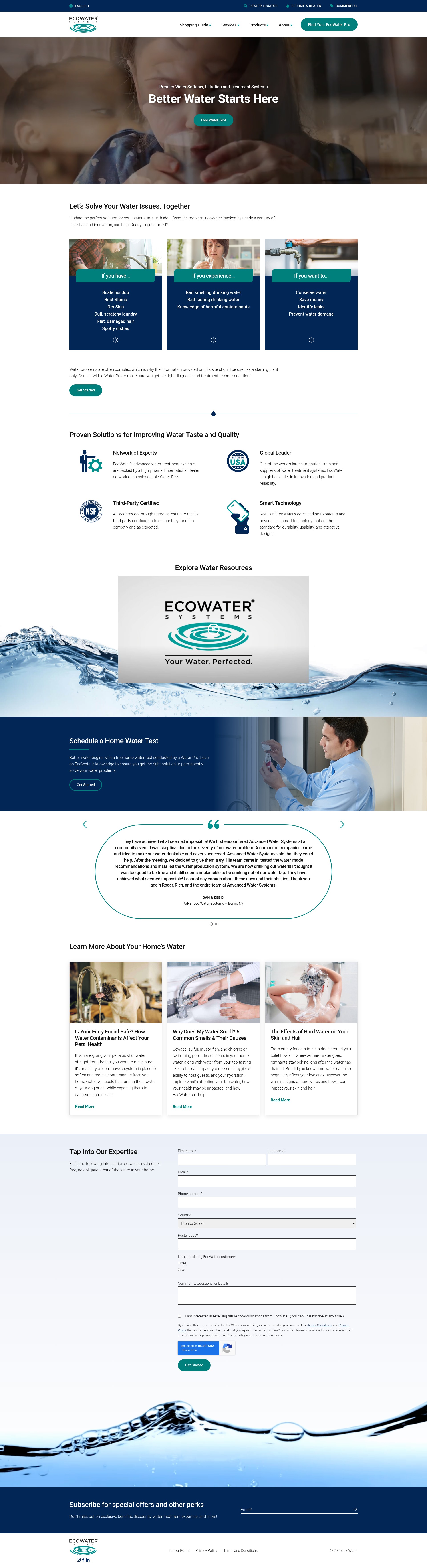 Screenshot of ecowater.com