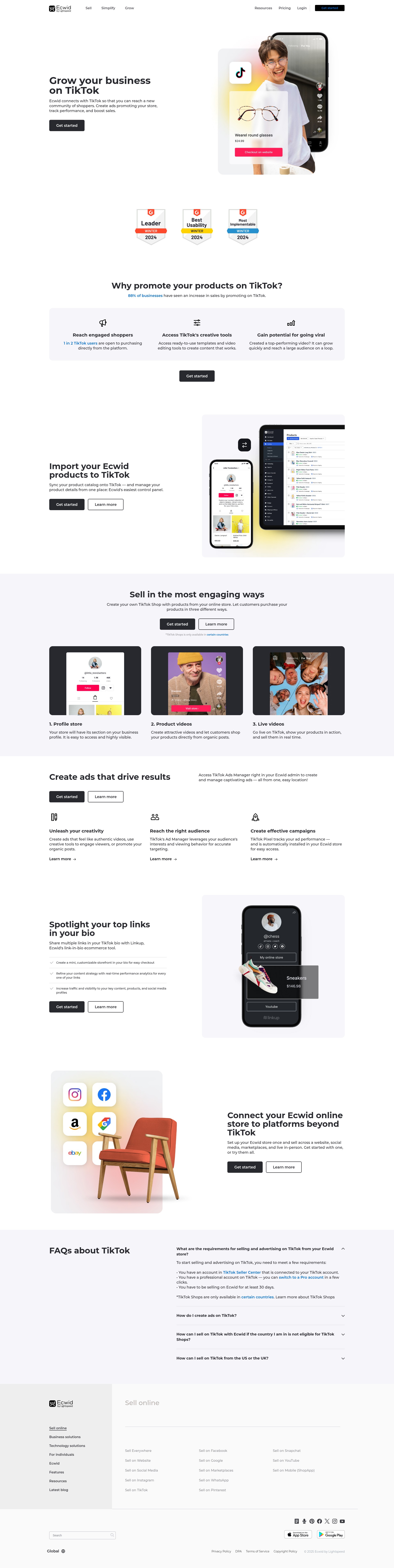 Screenshot of ecwid.com